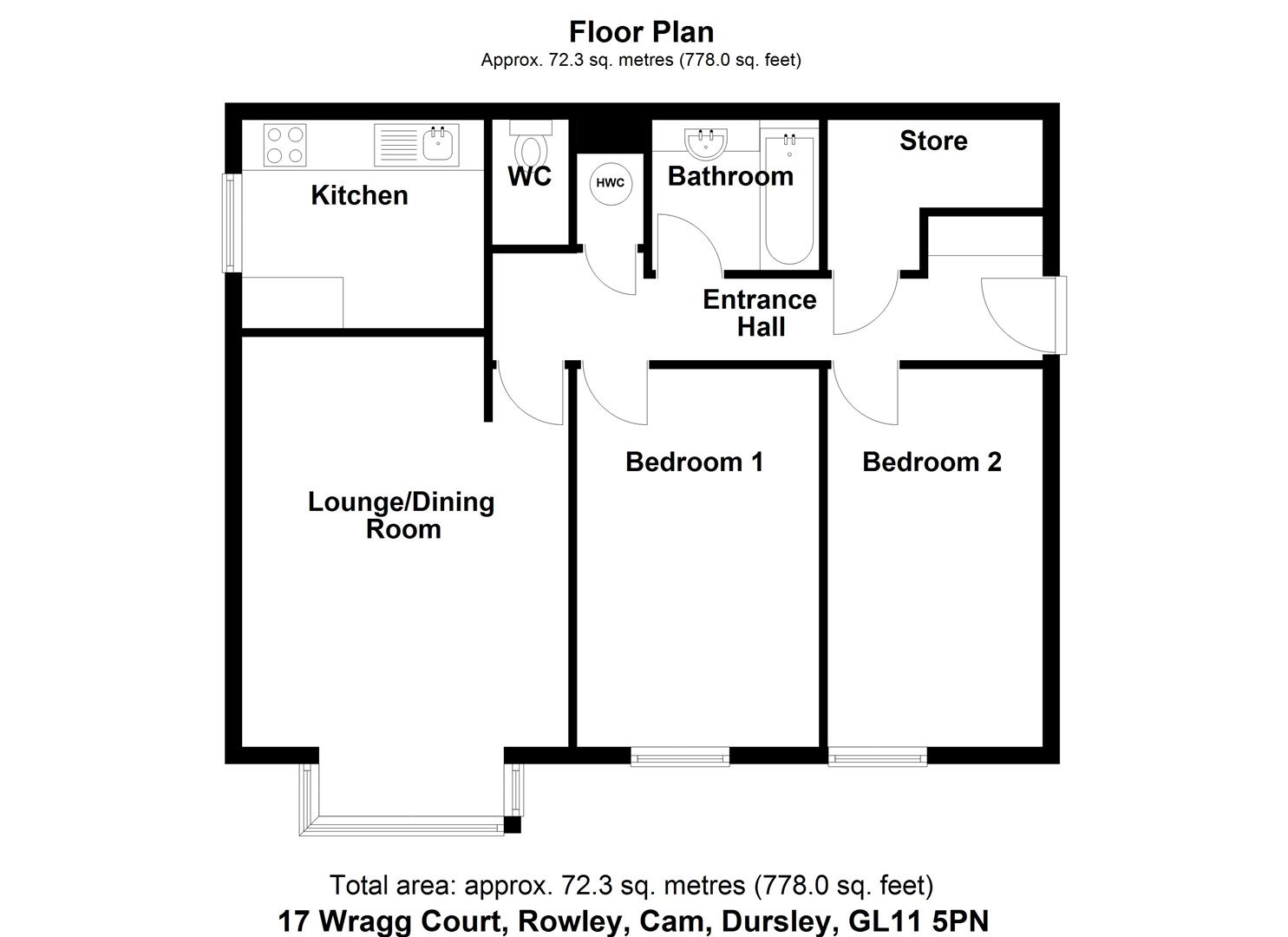 Floorplan for Wragg Court, Cam