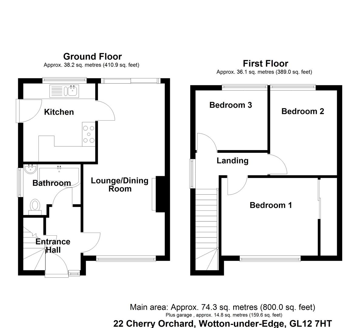 Floorplan for Cherry Orchard, Wotton-Under-Edge