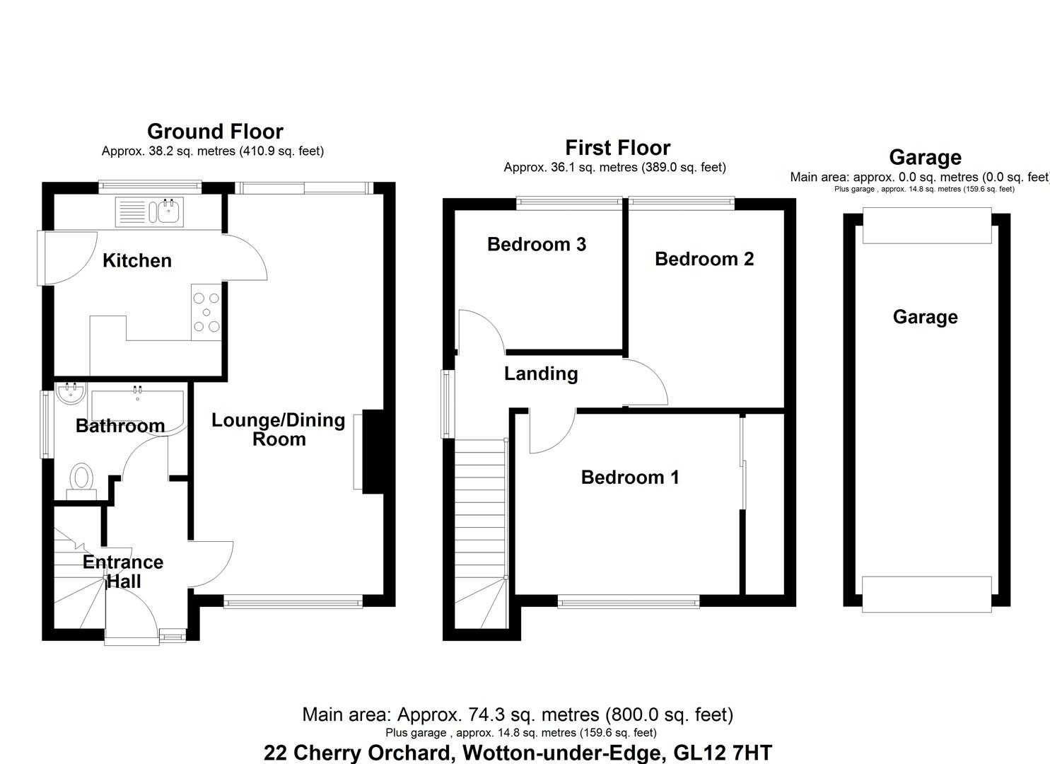 Floorplan for Cherry Orchard, Wotton-Under-Edge