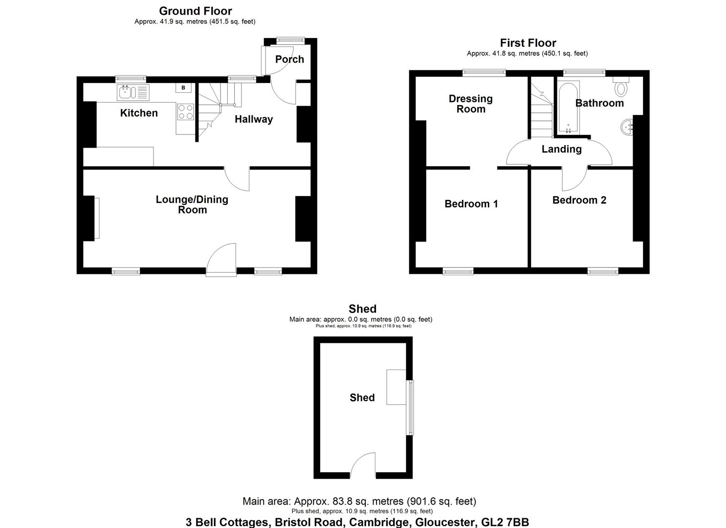 Floorplan for Bell Cottages, Cambridge