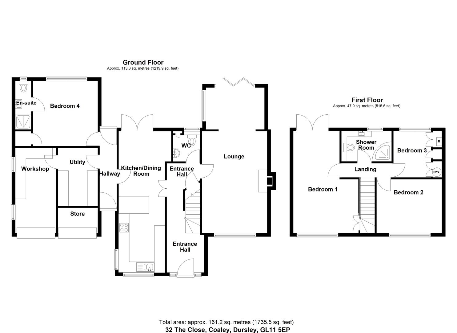 Floorplan for The Close, Coaley, Dursley