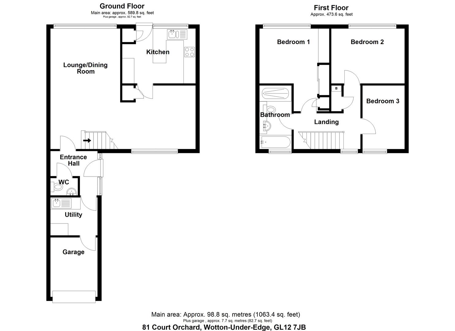 Floorplan for Court Orchard, Wotton-Under-Edge