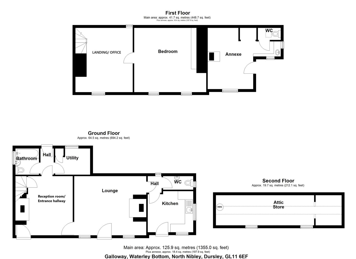Floorplan for Waterley Bottom, North Nibley, Dursley