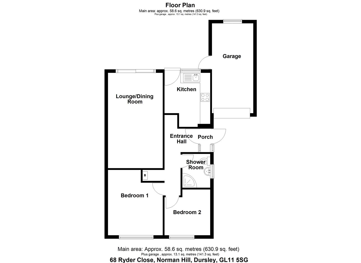 Floorplan for Ryder Close, Norman Hill, Dursley