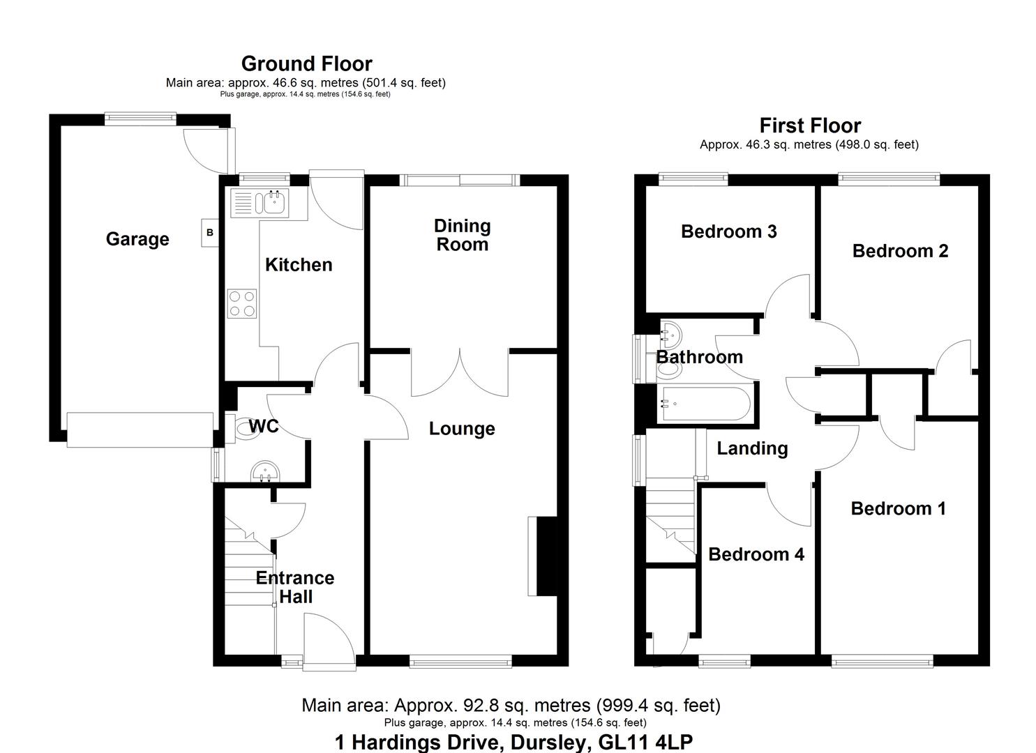 Floorplan for Hardings Drive, Dursley