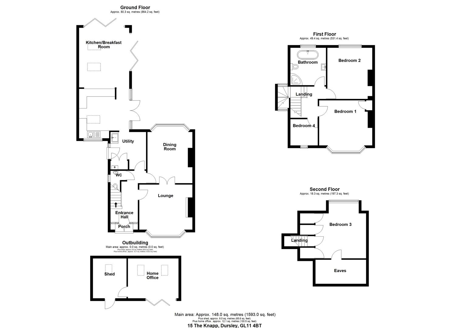 Floorplan for The Knapp, Dursley, Glos