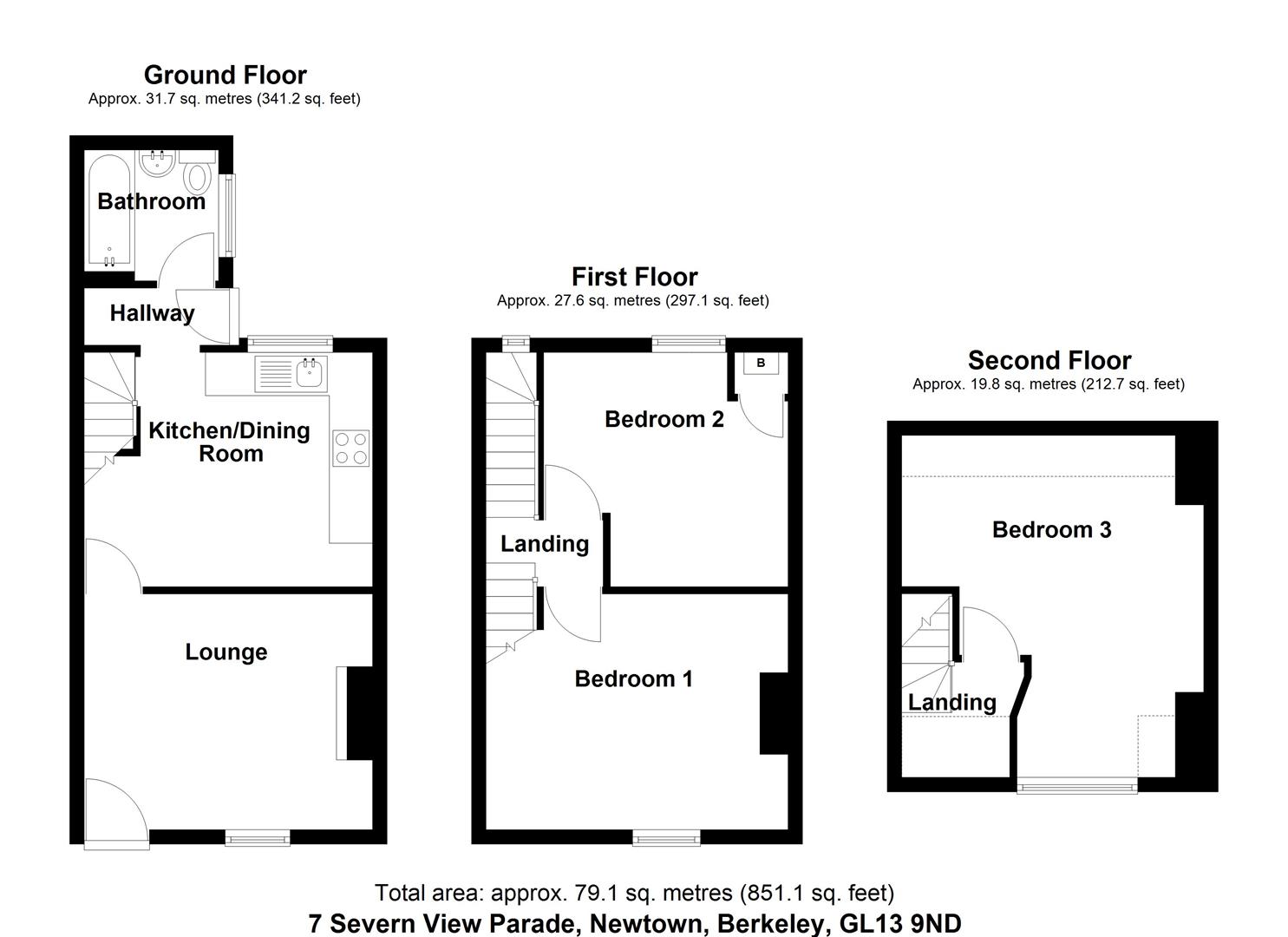 Floorplan for Severn View Parade, Newtown, Berkeley