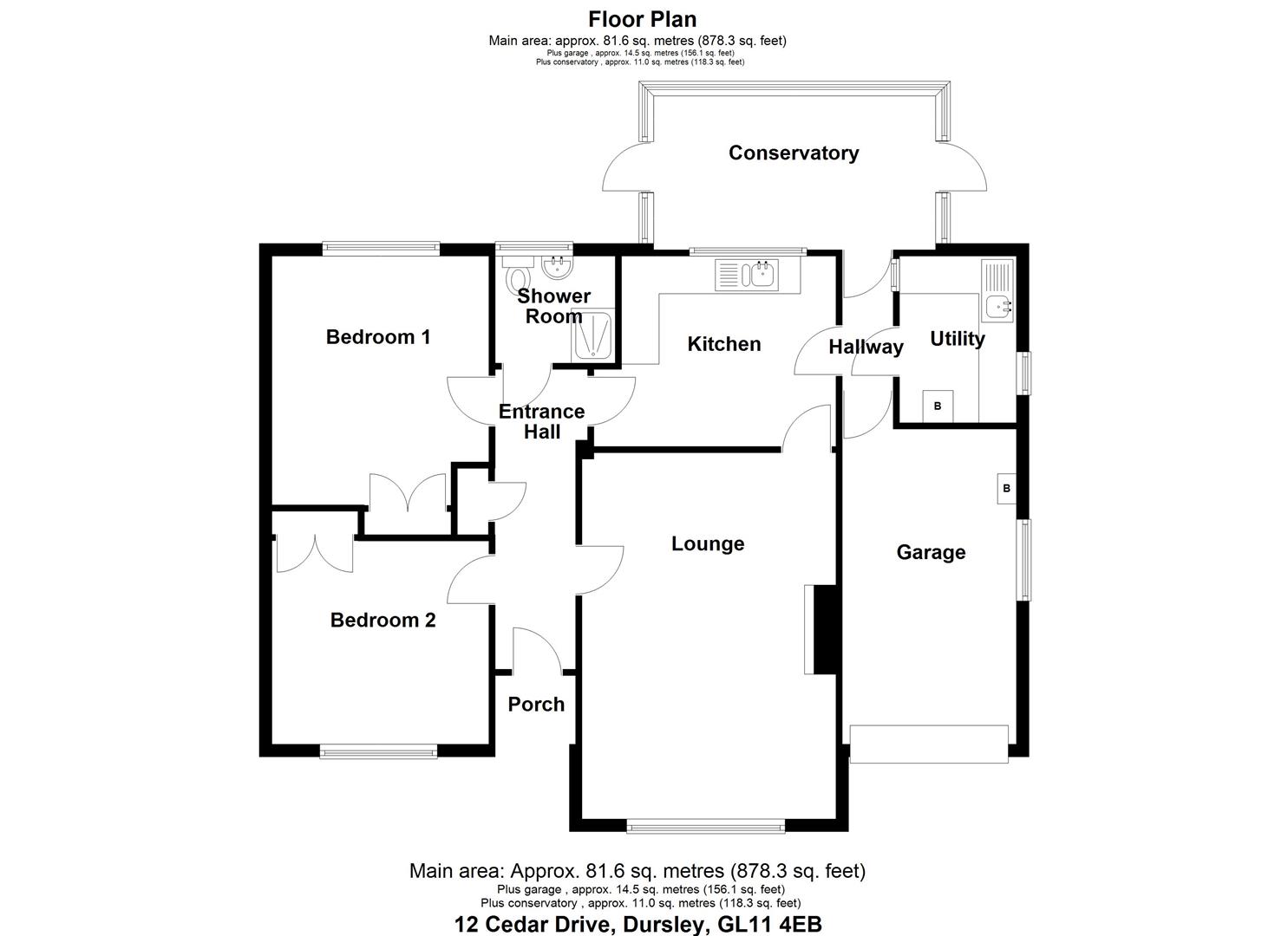 Floorplan for Cedar Drive, Dursley