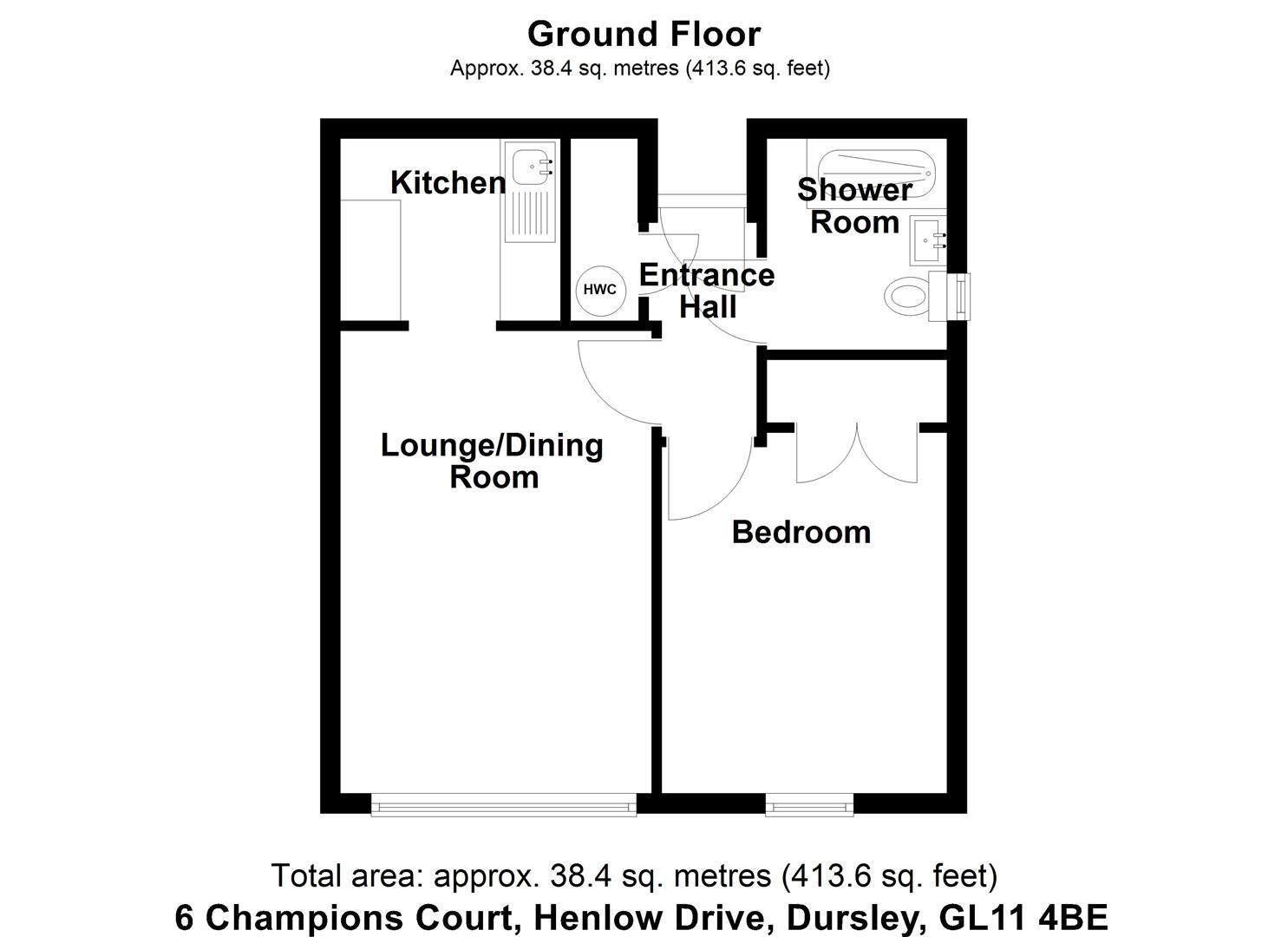 Floorplan for Champions Court, Henlow Drive, Dursley