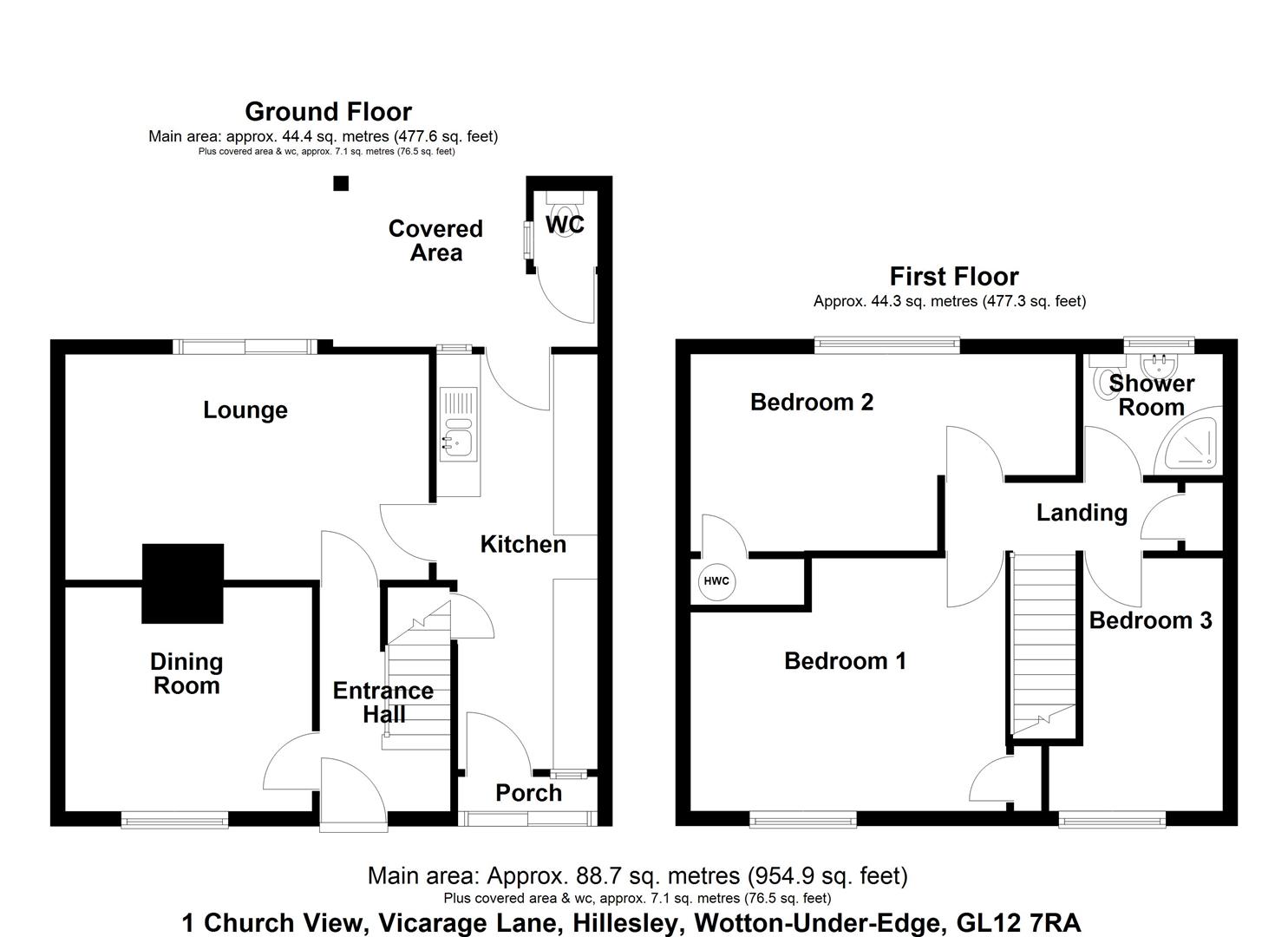 Floorplan for Vicarage Lane, Hillesley, Wotton-Under-Edge