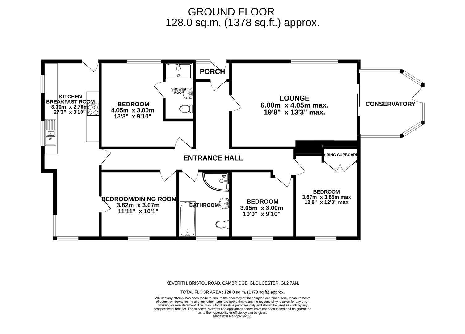Floorplan for Bristol Road, Cambridge