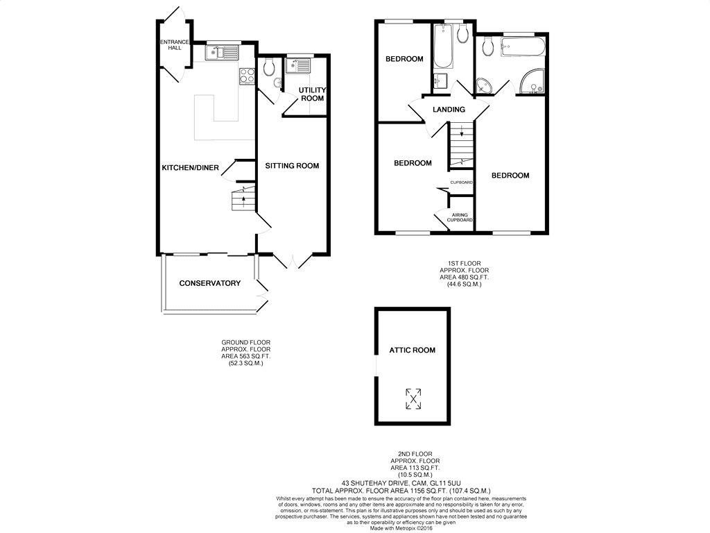 Floorplan for Shutehay Drive, Cam, Dursley