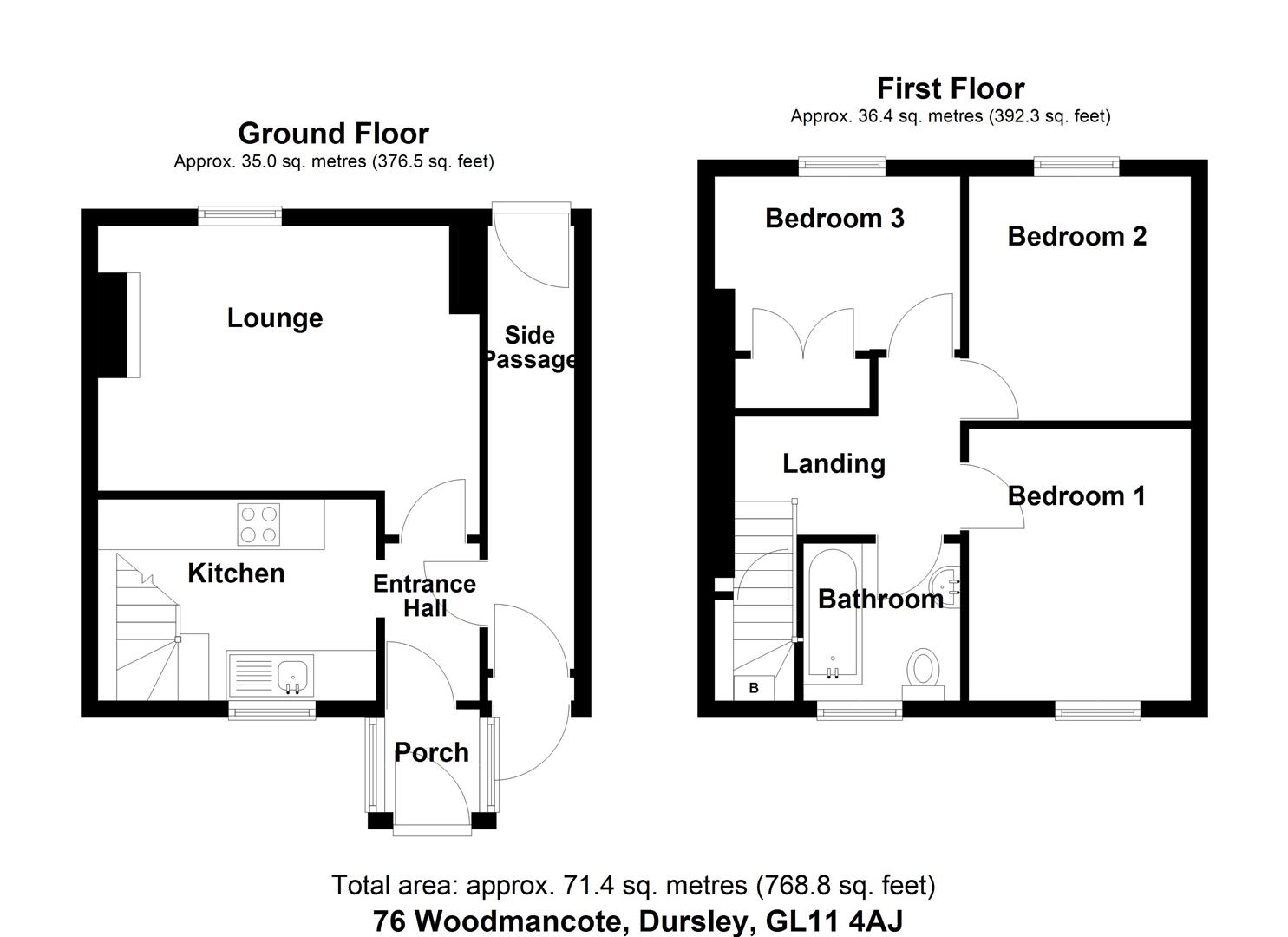 Floorplan for Woodmancote, Dursley