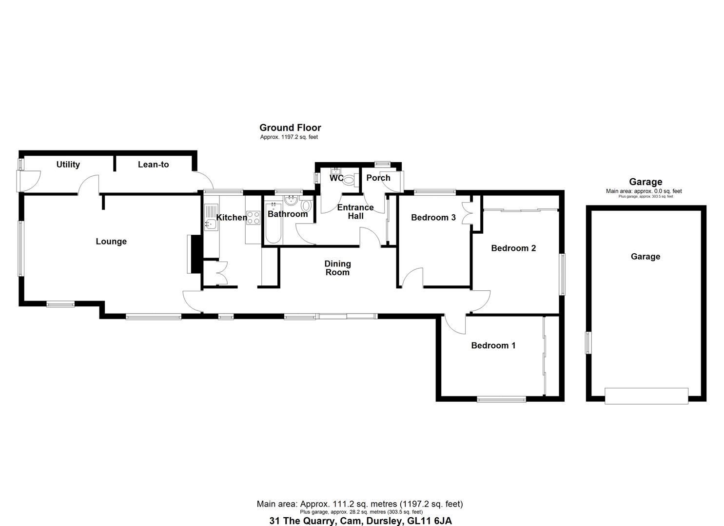 Floorplan for The Quarry, Dursley