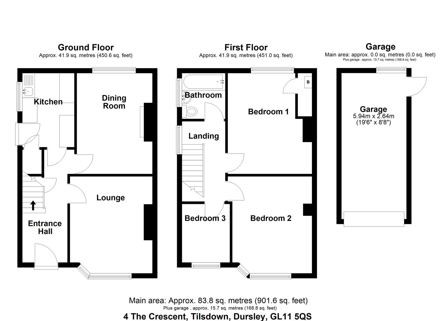 Floorplan for The Crescent, Dursley