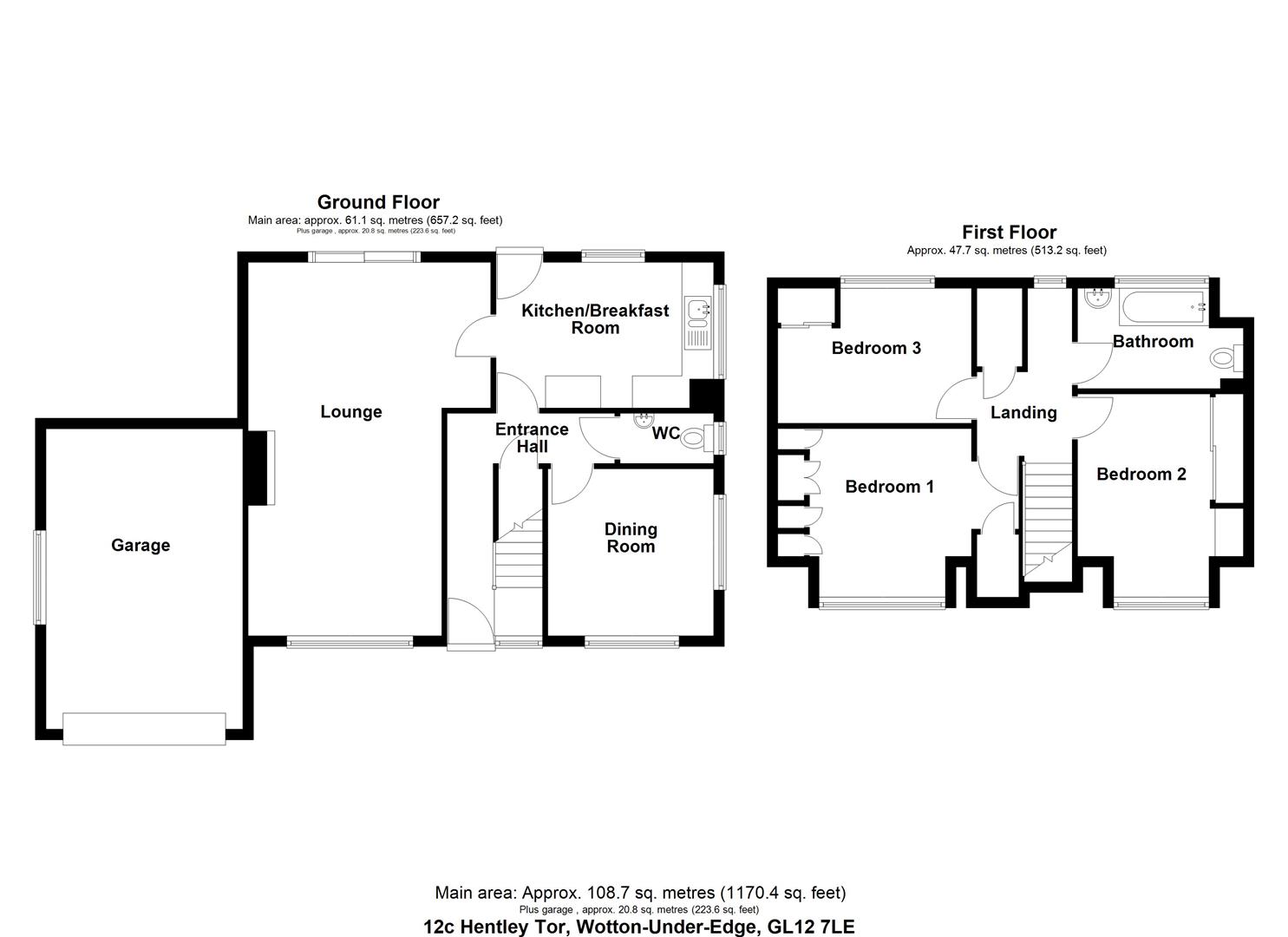 Floorplan for Hentley Tor, Wotton-Under-Edge