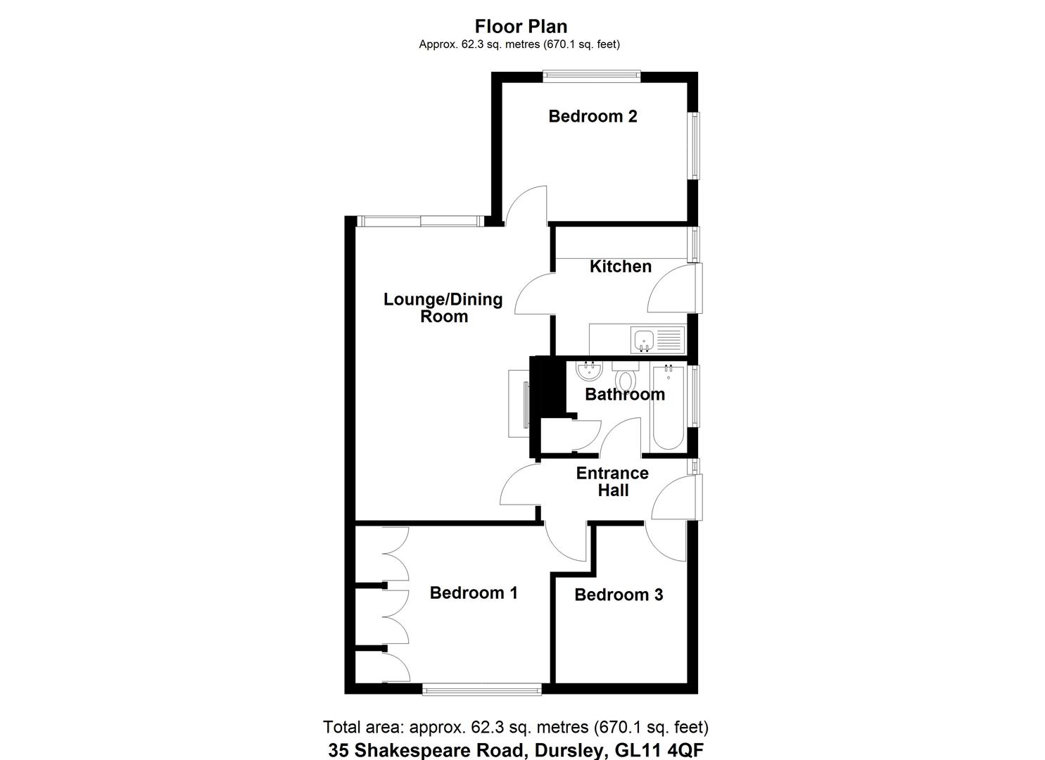 Floorplan for Shakespeare Road, Dursley