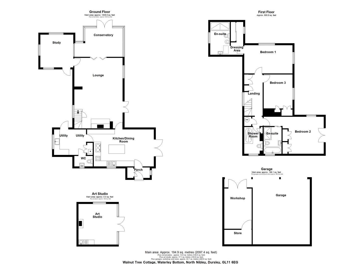 Floorplan for Waterley Bottom, North Nibley