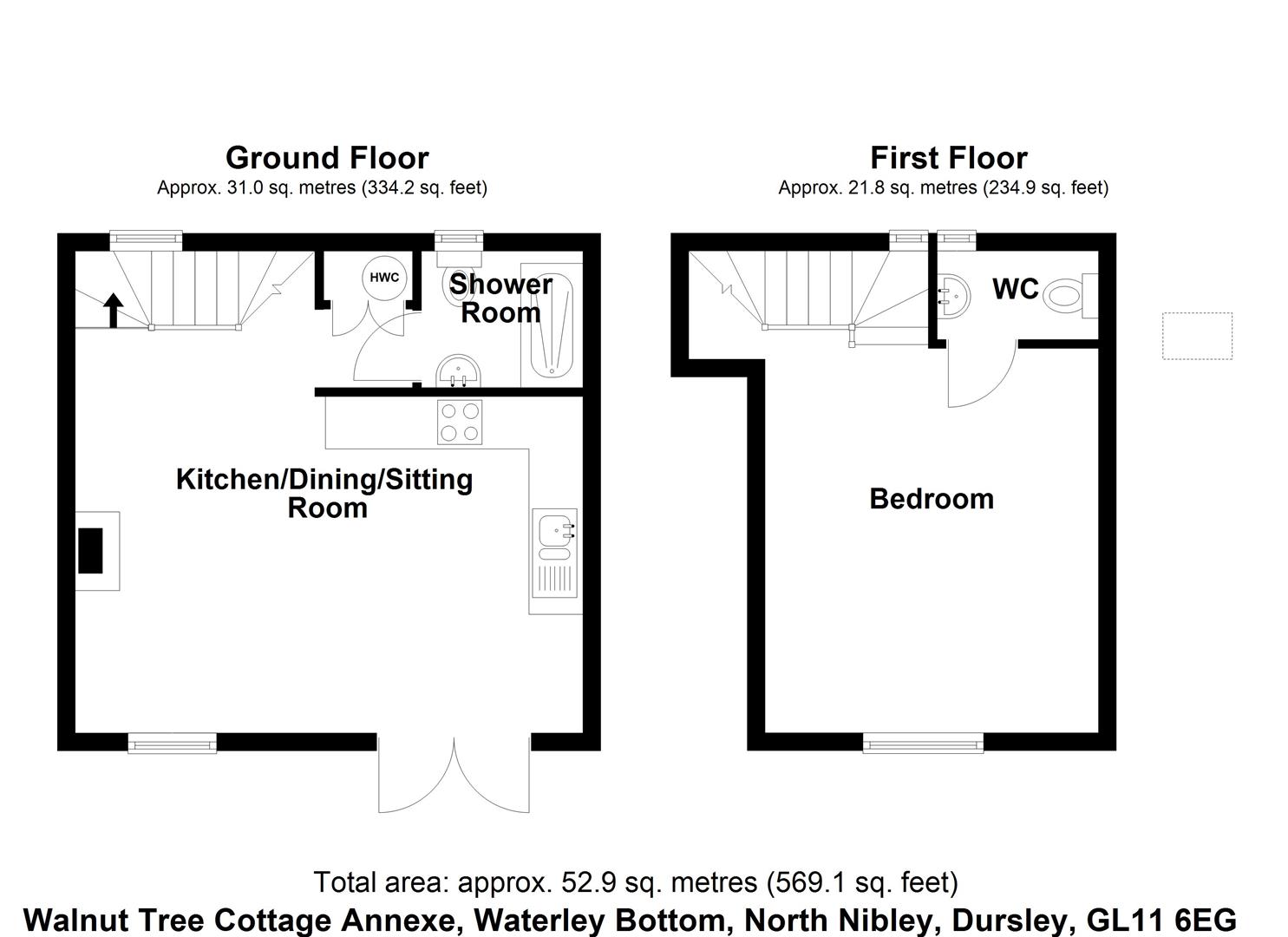 Floorplan for Waterley Bottom, North Nibley