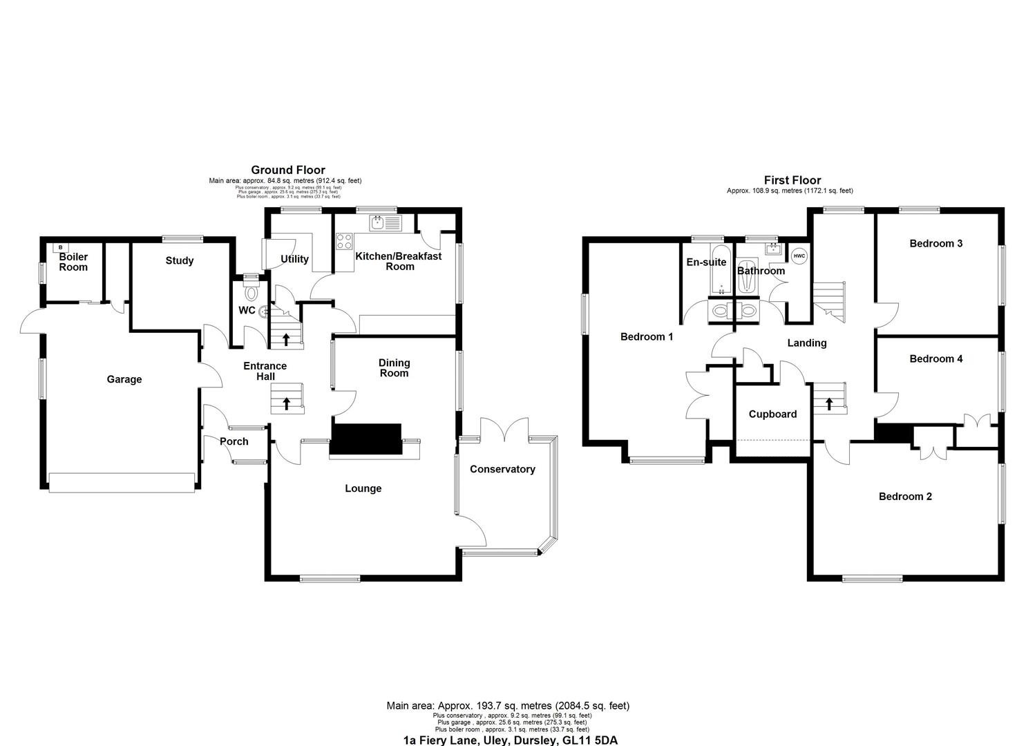 Floorplan for Fiery Lane, Uley