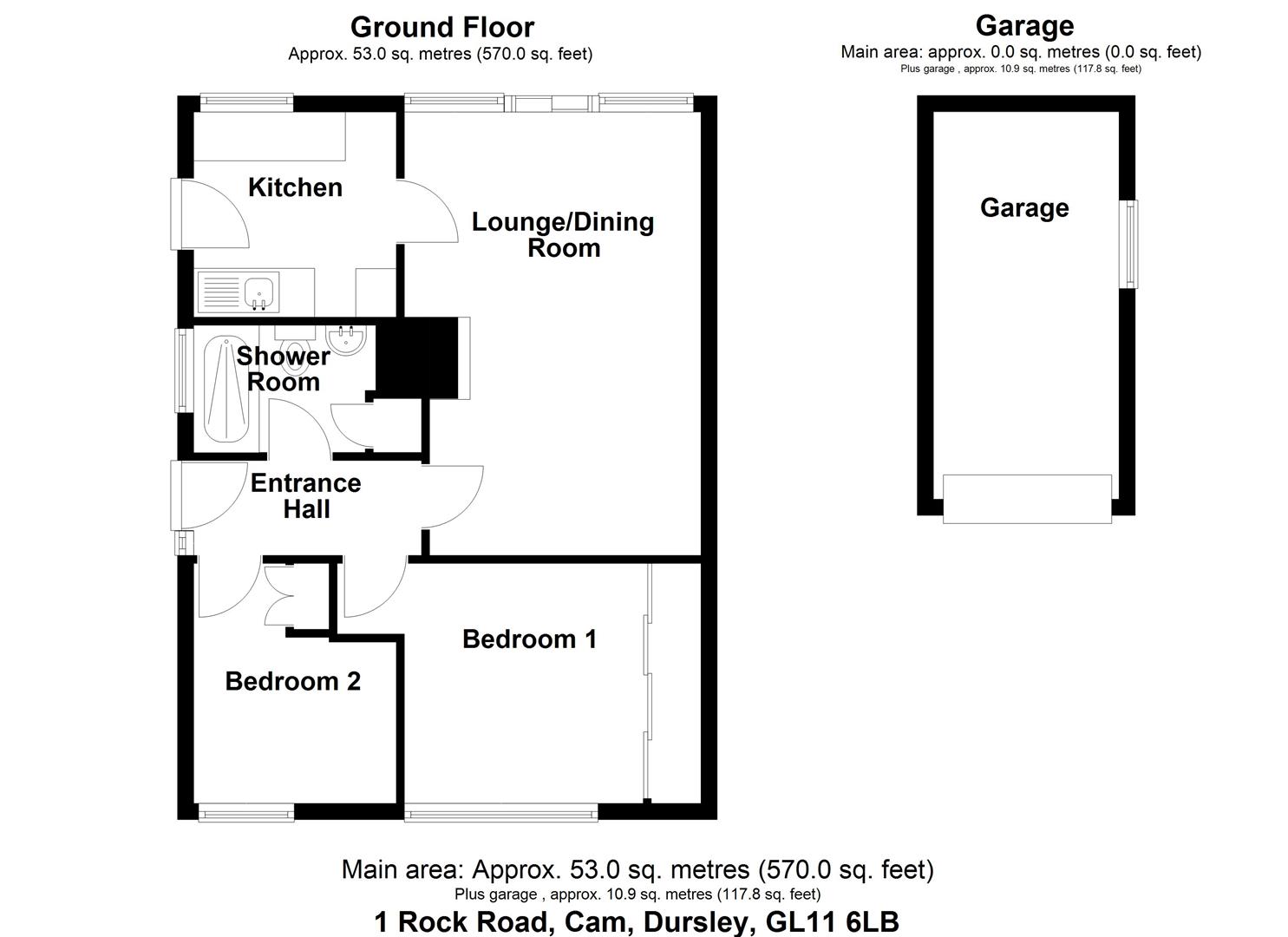 Floorplan for Rock Road, Dursley