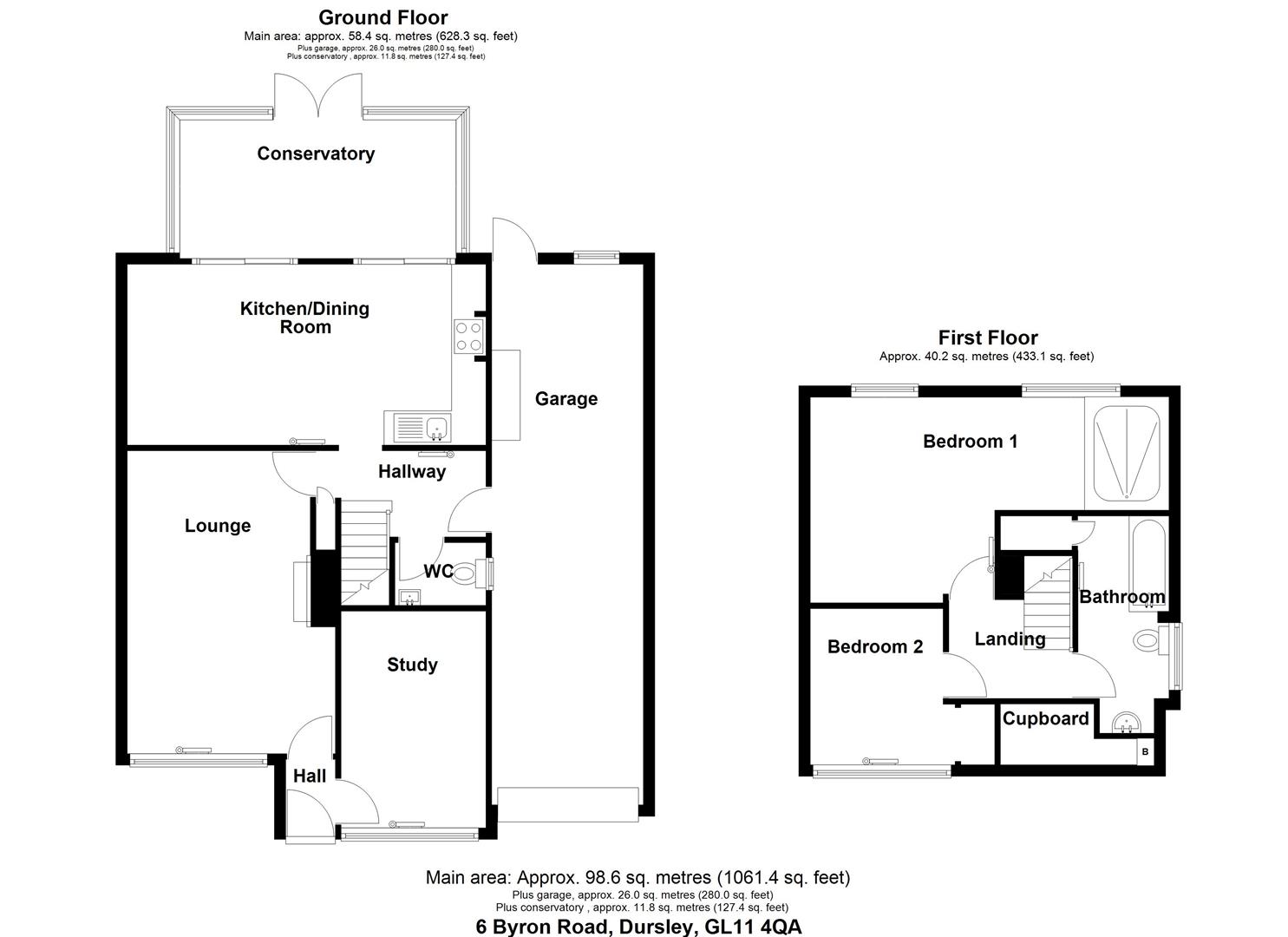 Floorplan for Byron Road, Dursley