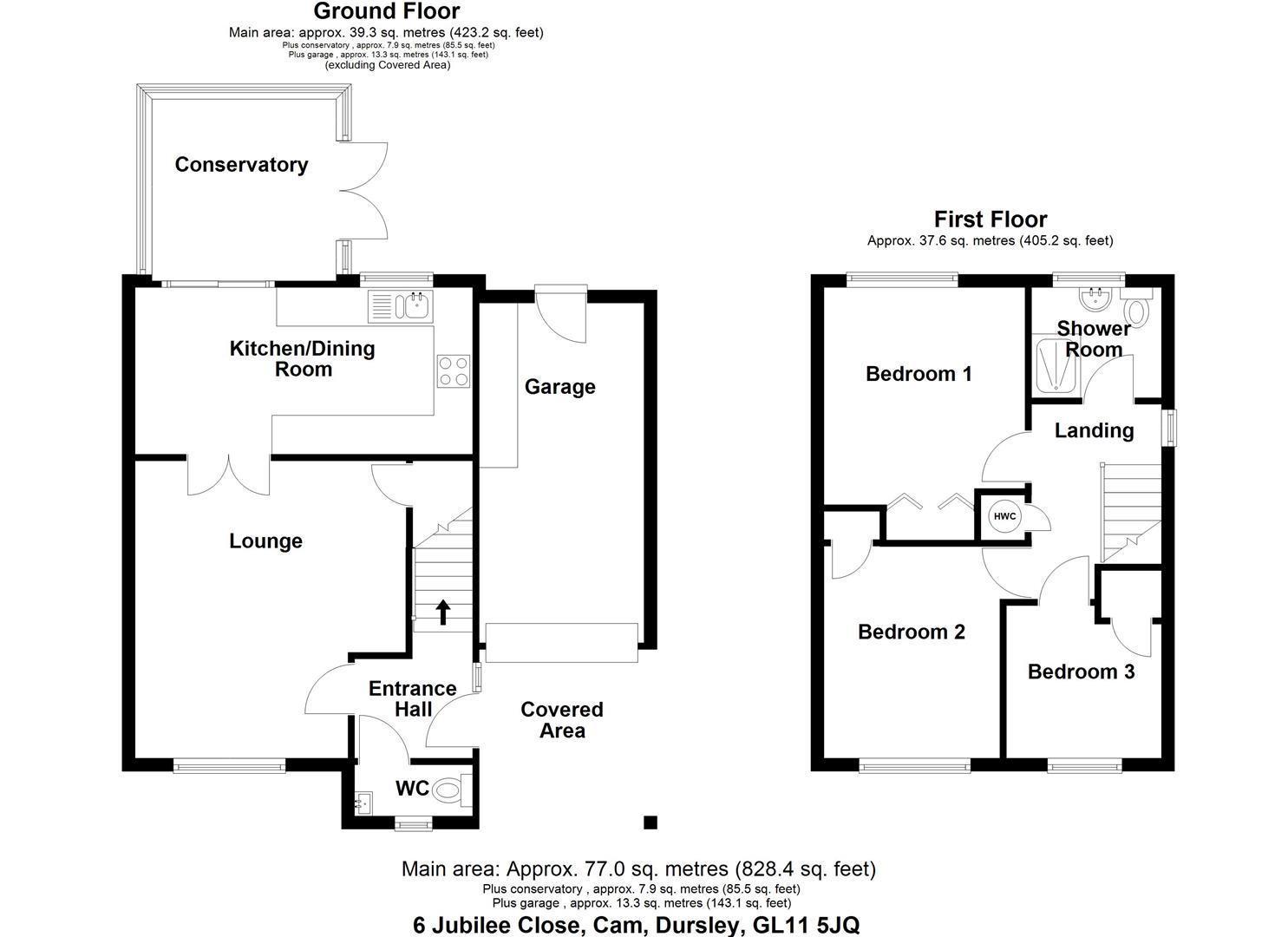 Floorplan for Jubilee Close, Cam, Dursley