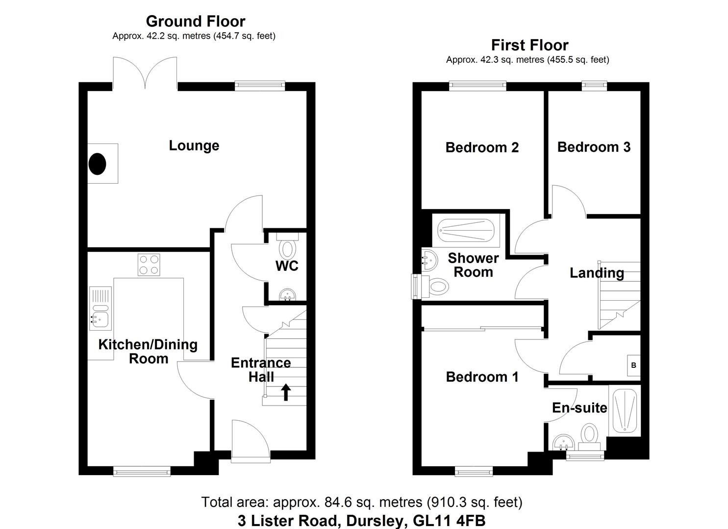 Floorplan for Lister Road, Dursley