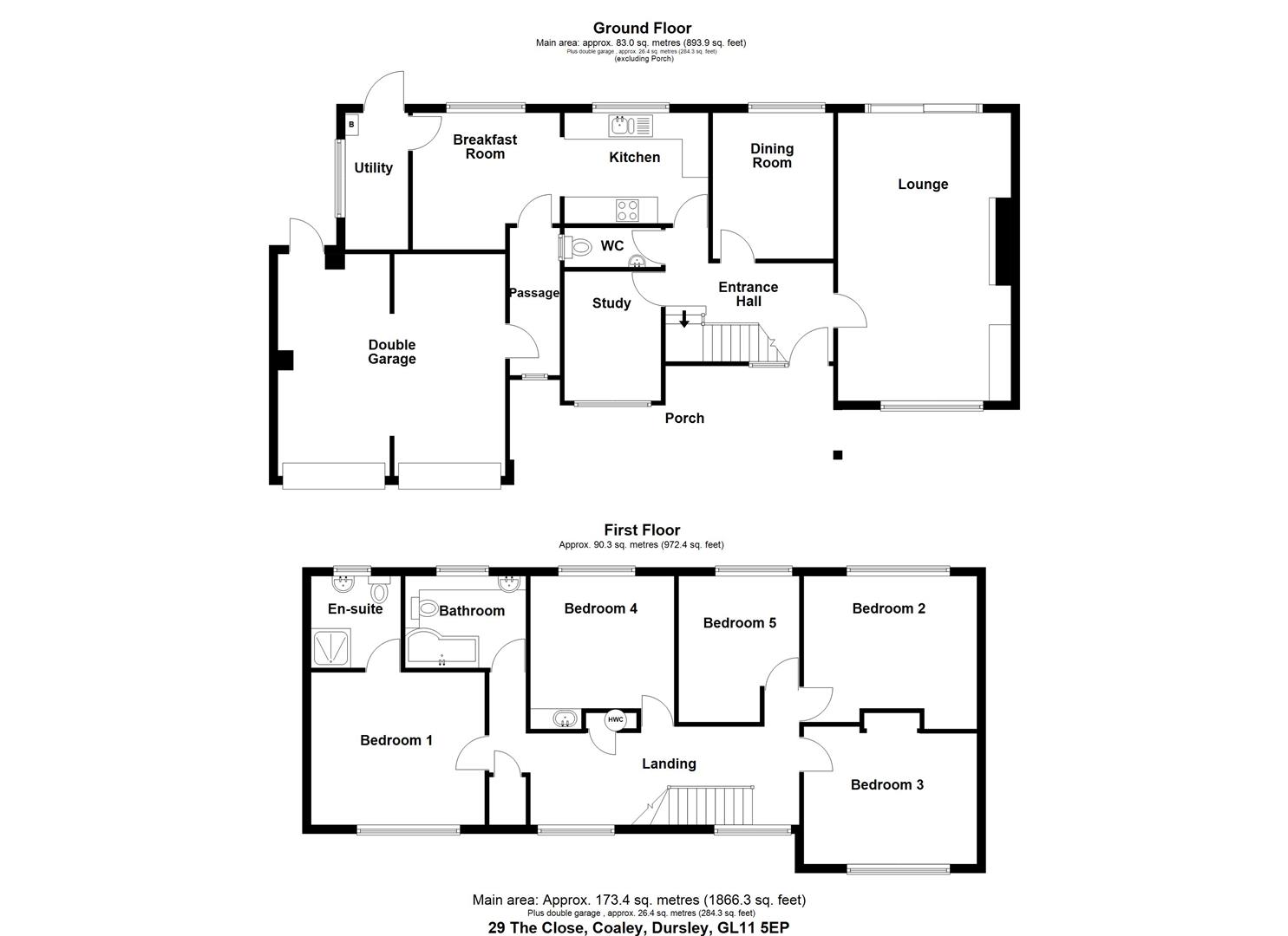 Floorplan for The Close, Coaley, Dursley