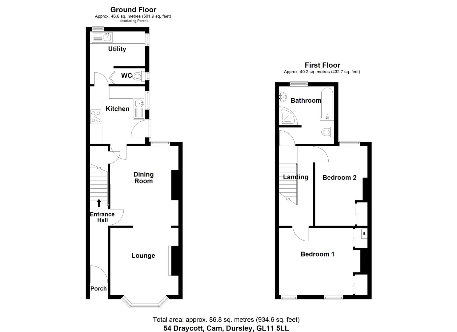 Floorplan for Draycott, Cam, Dursley