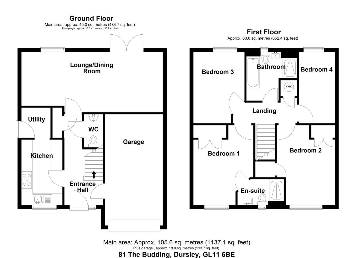 Floorplan for Budding Way, Dursley