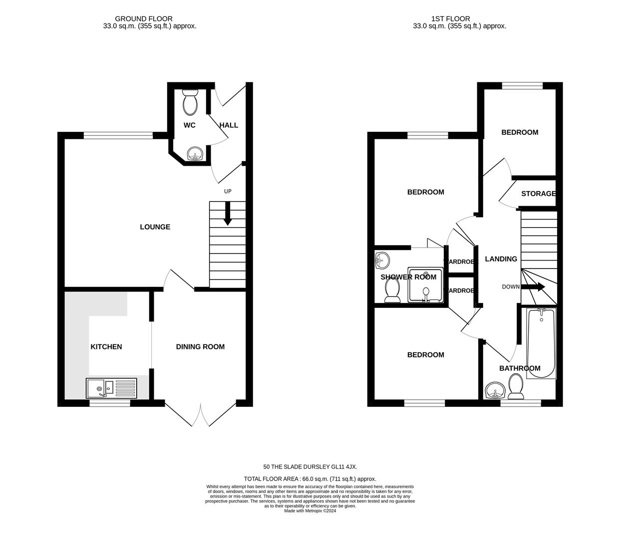 Floorplan for The Slade, Dursley