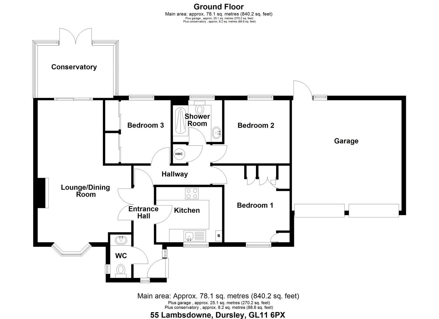 Floorplan for Lambsdowne, Dursley
