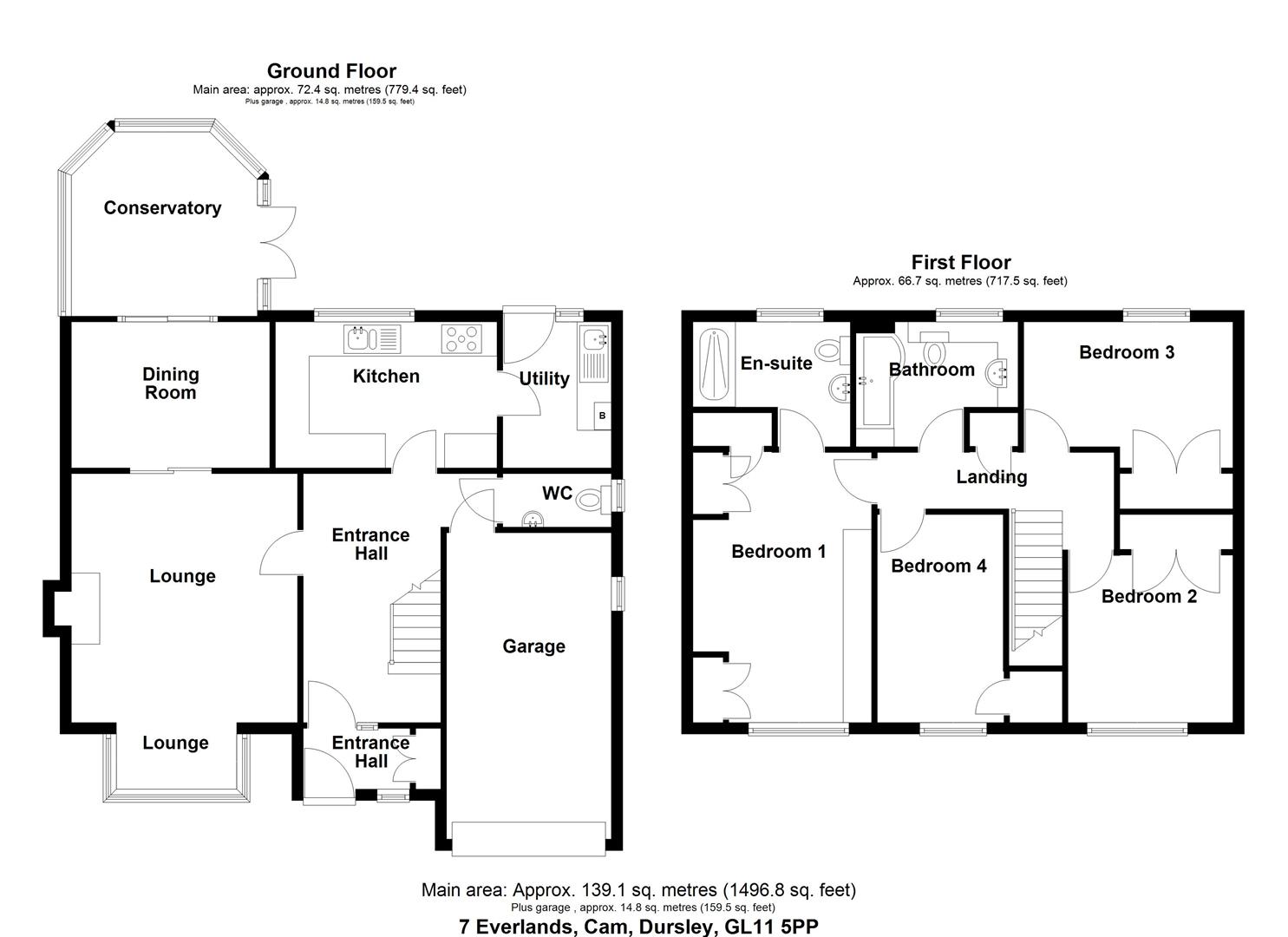 Floorplan for Everlands, Cam, Dursley