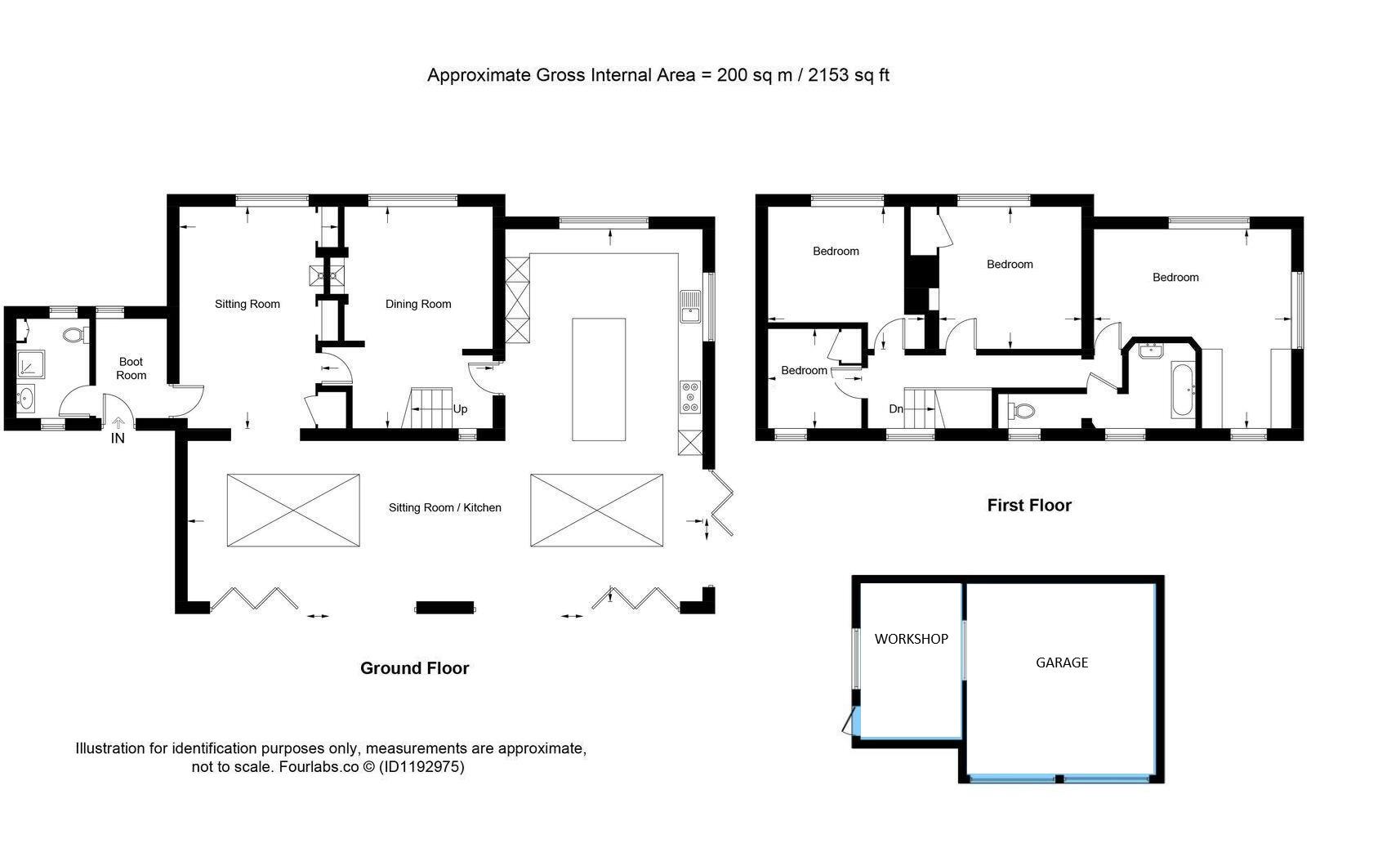 Floorplan for Kingscote, Tetbury