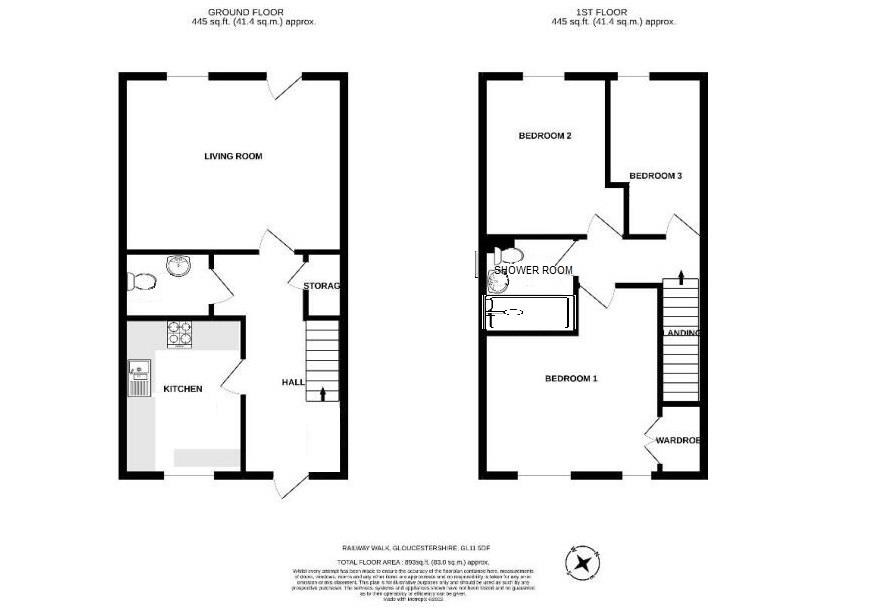 Floorplan for Railway Walk, Cam, Dursley
