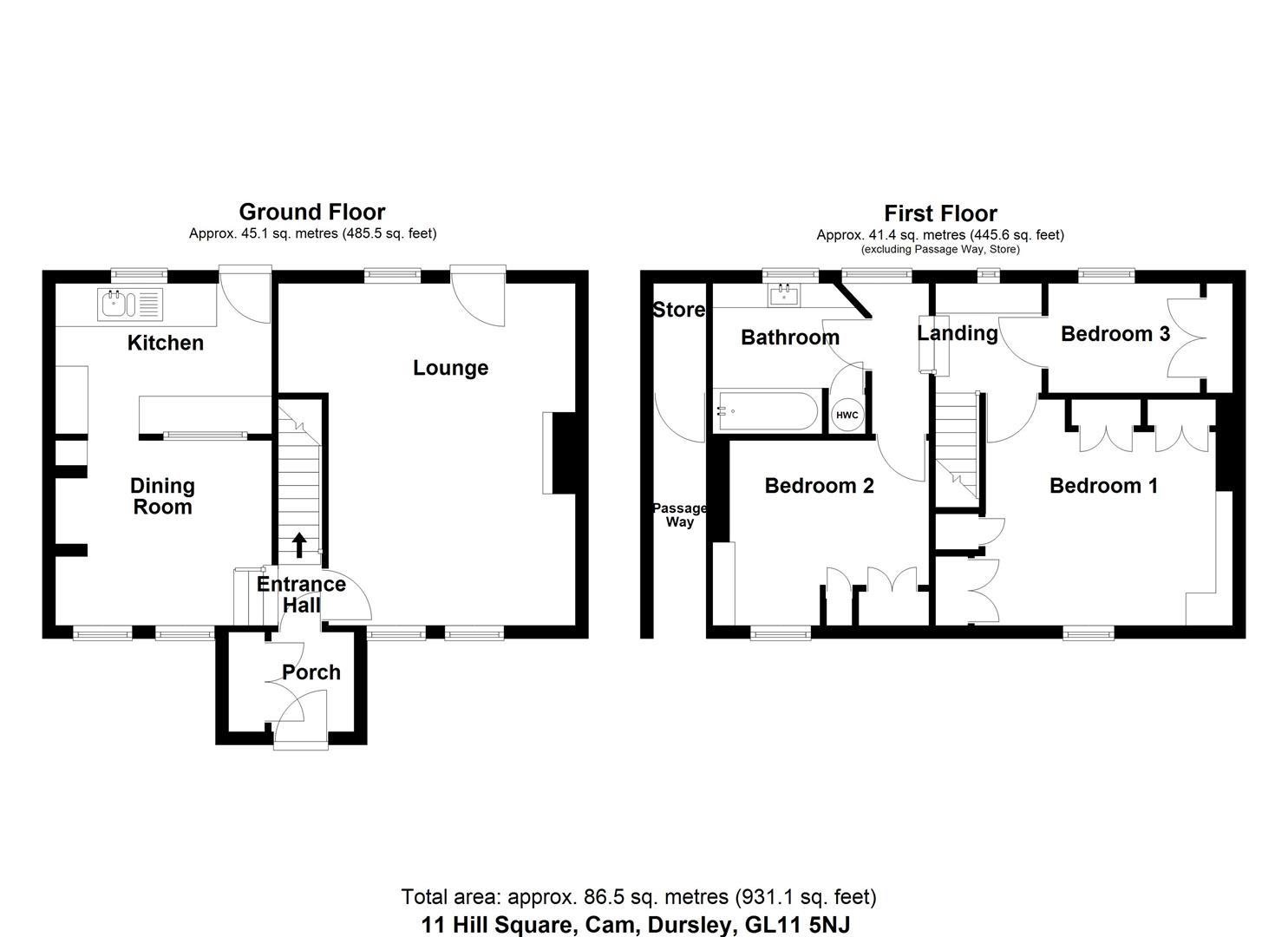 Floorplan for Hill Square, Cam