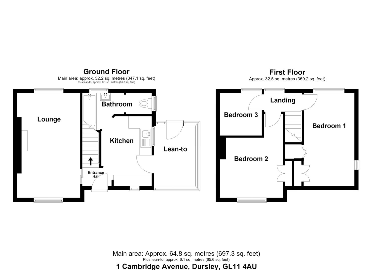 Floorplan for Cambridge Avenue, Dursley