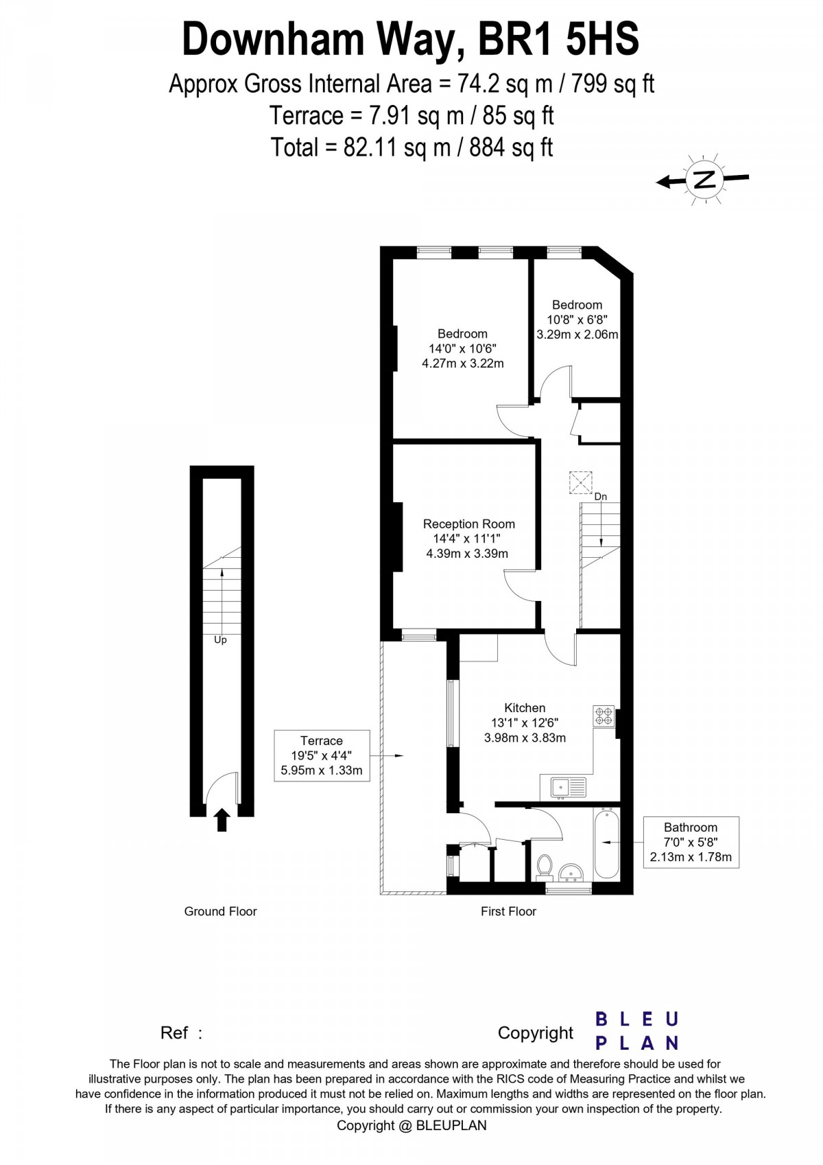 Floorplan for Downham Way, Bromley, BR1