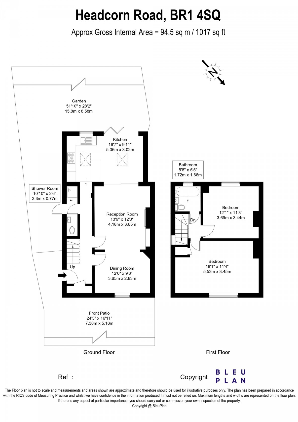 Floorplan for Headcorn Road, Bromley, BR1