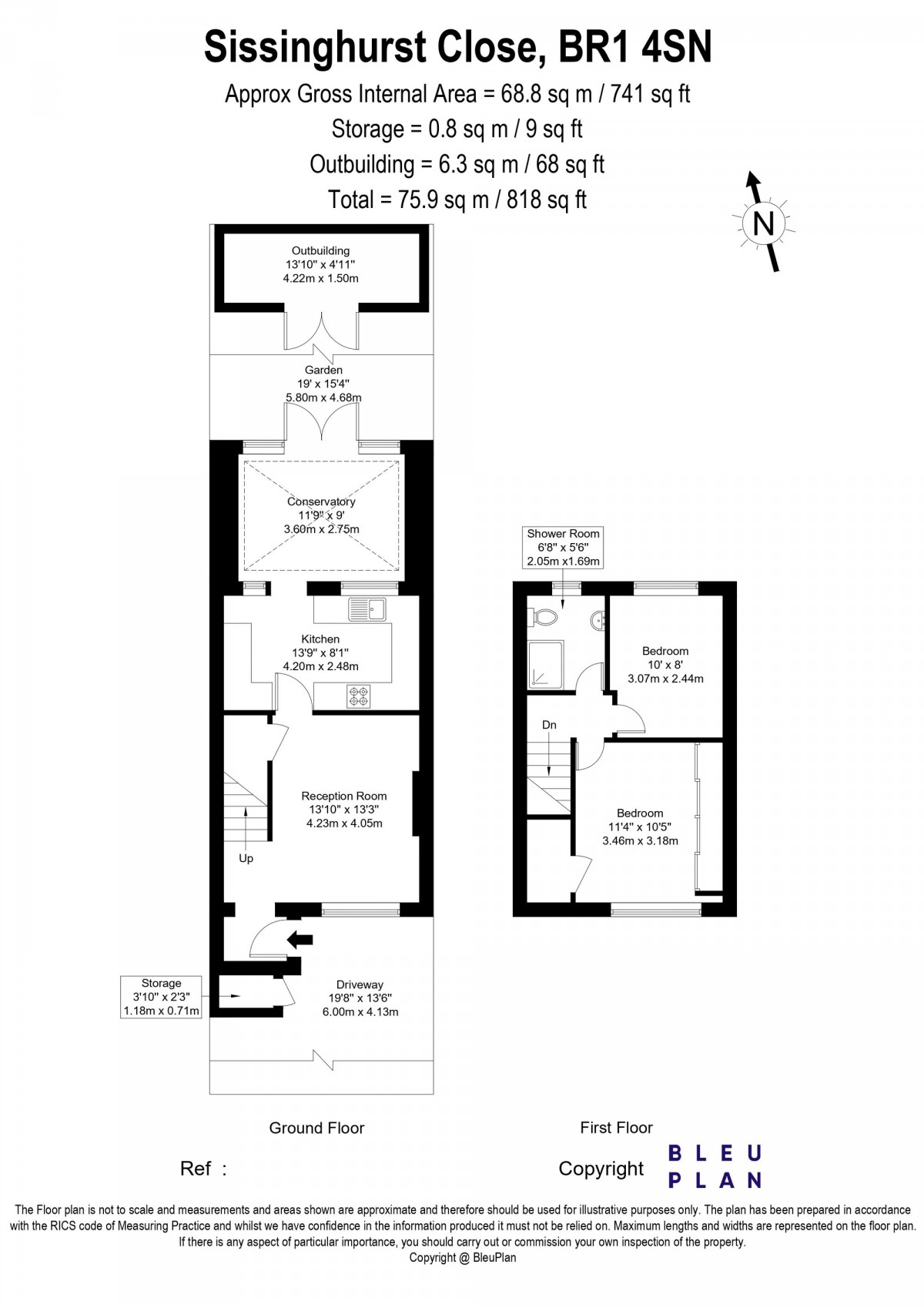 Floorplan for Sissinghurst Close, Bromley, BR1