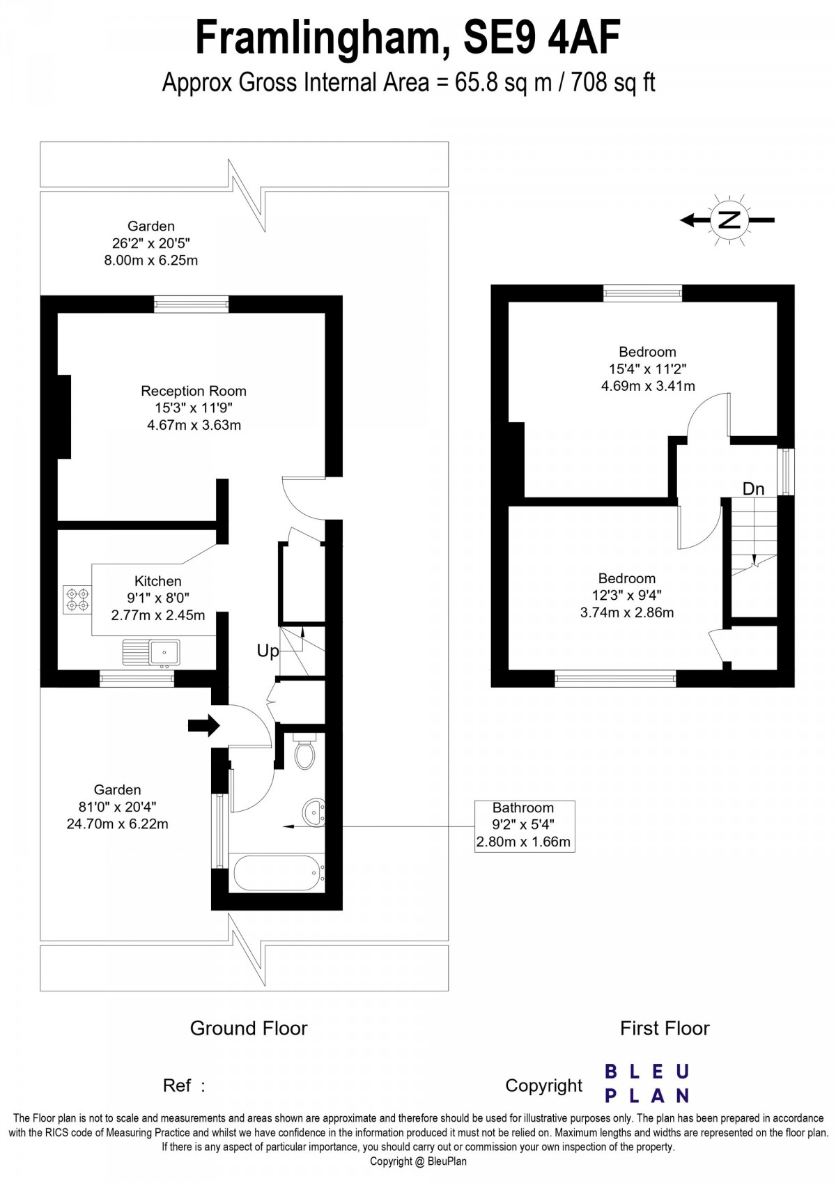 Floorplan for Framlingham Crescent, London, SE9