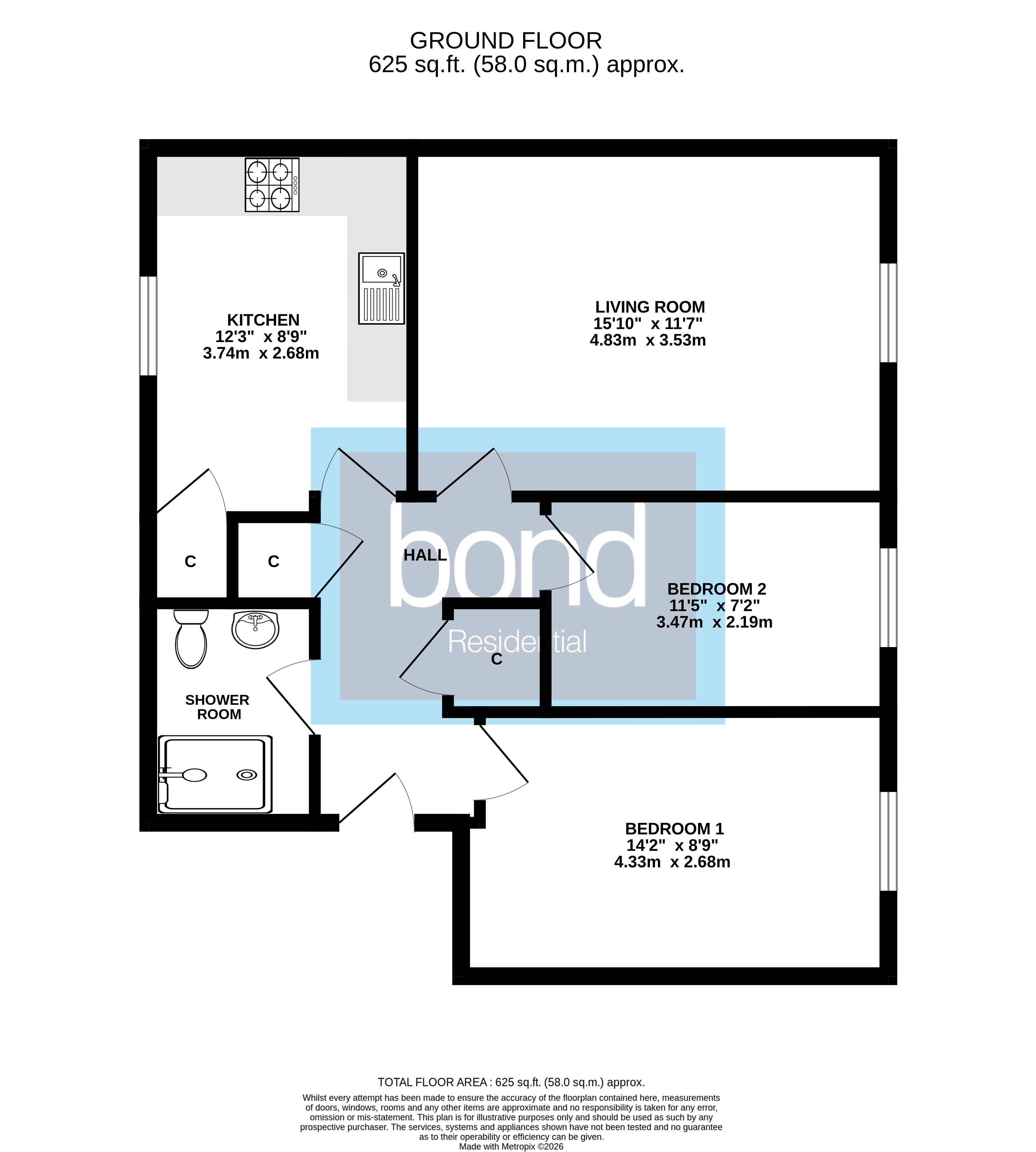 Floorplan for Great Baddow, Chelmsford, Essex