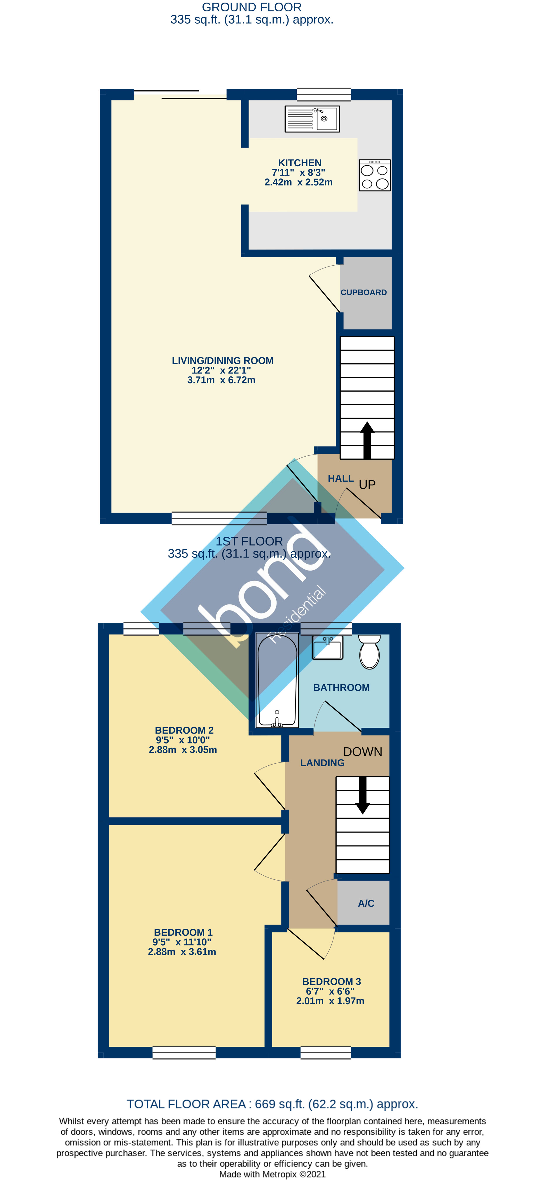 Floorplan for Springfield, Chelmsford, Essex