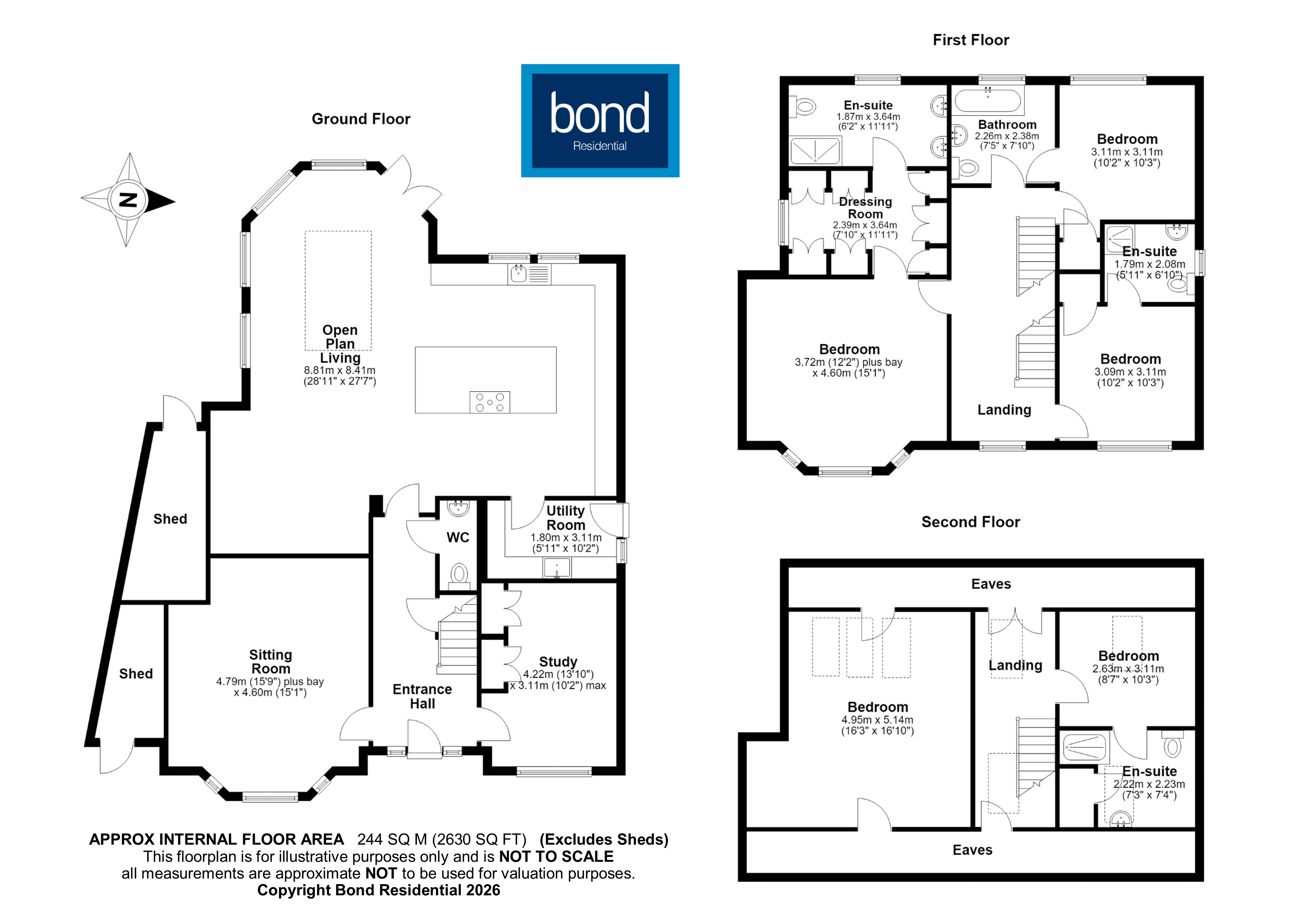 Floorplan for Oaklea Avenue, Chelmsford, Essex