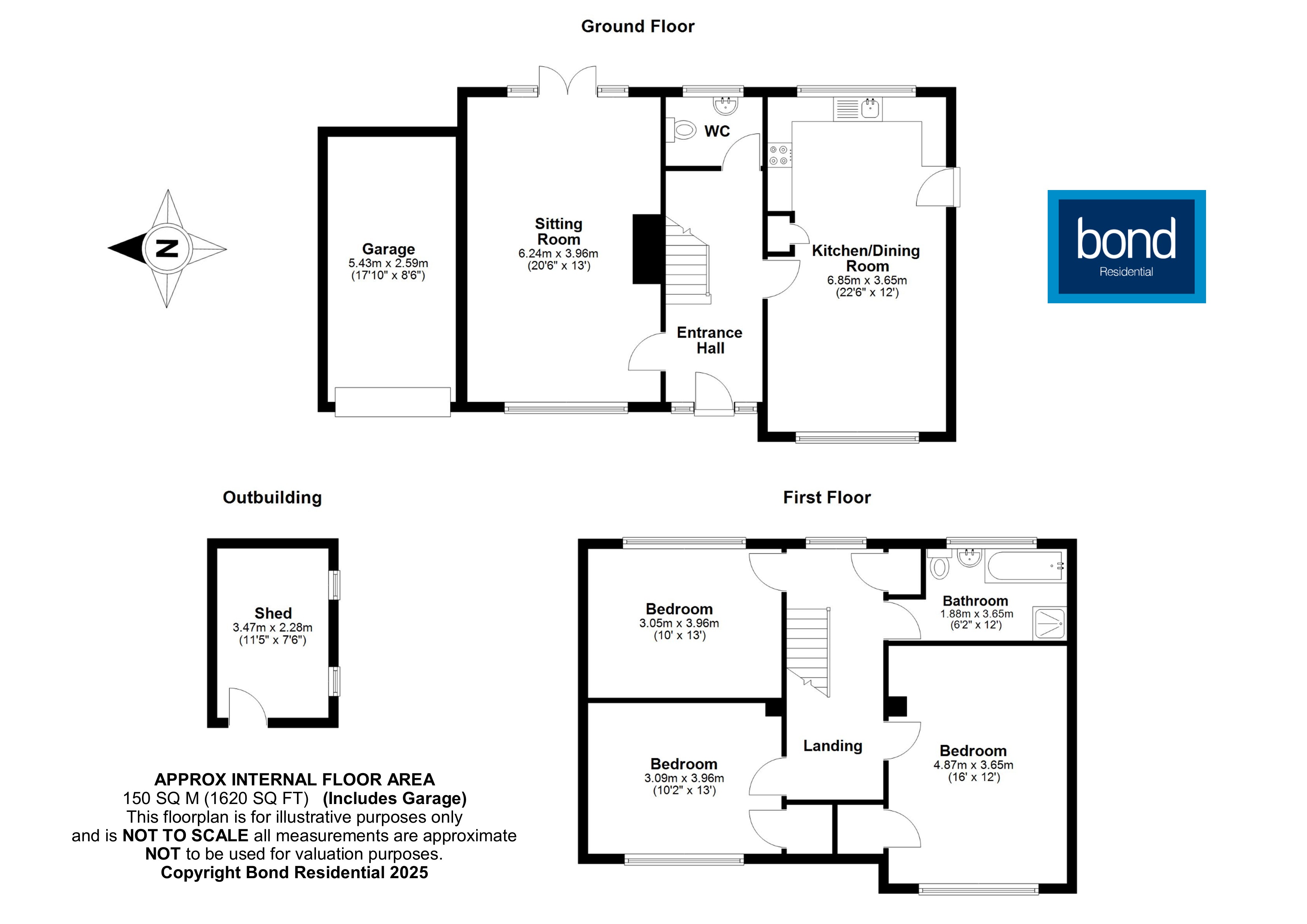 Floorplan for Dene Court, Chelmsford, Essex