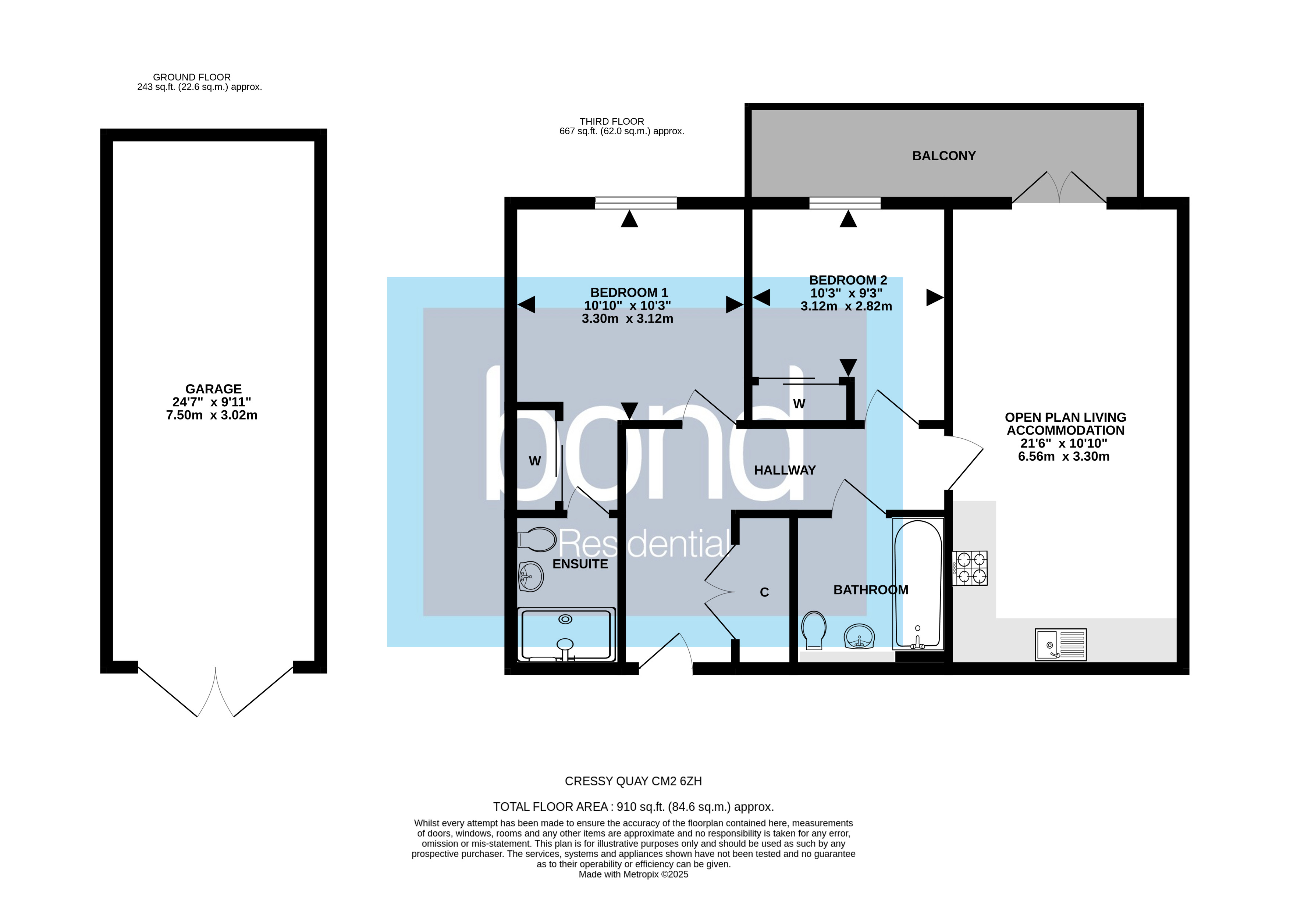 Floorplan for Cressy Quay, Chelmsford, Essex