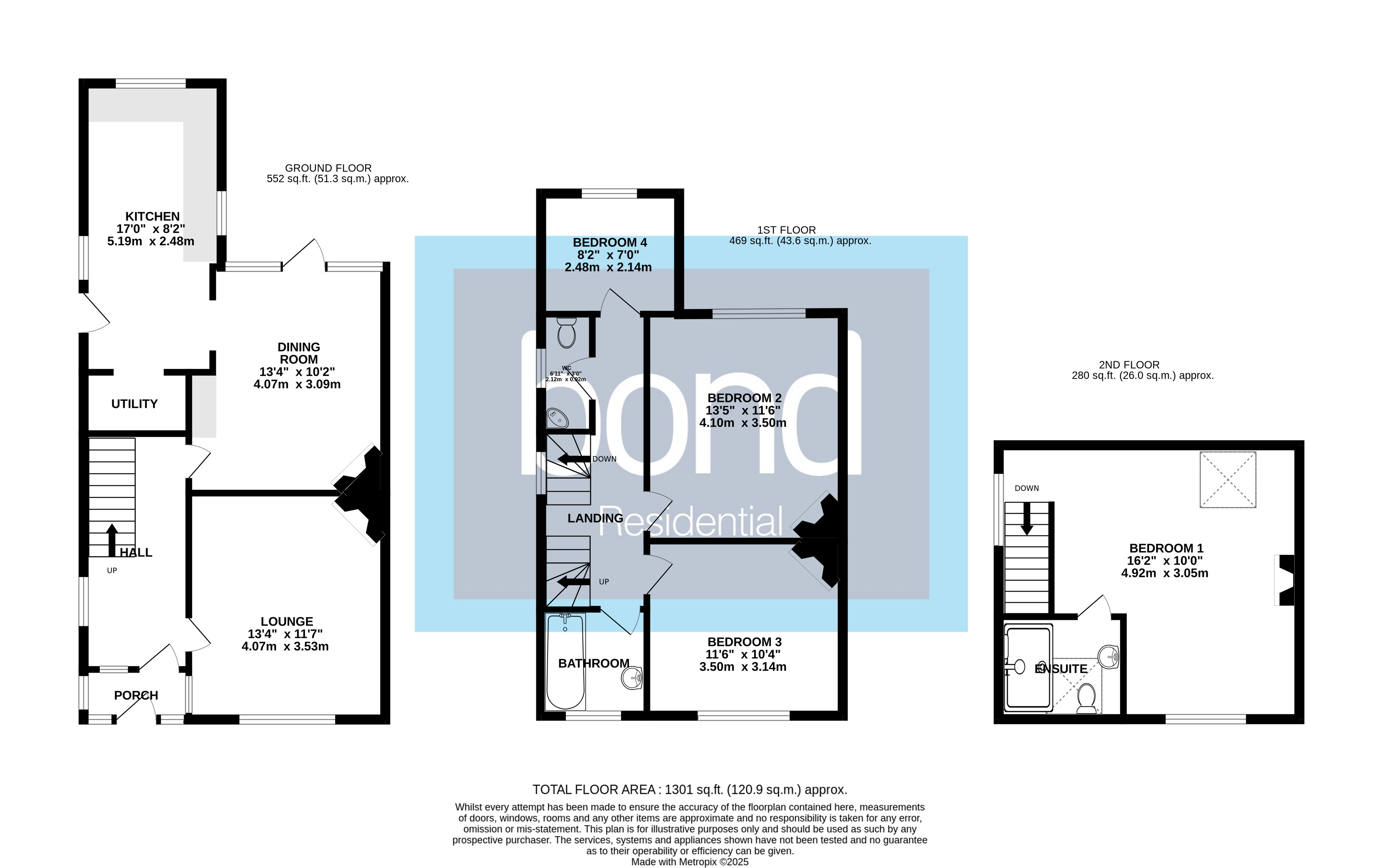 Floorplan for Cedar Avenue, Chelmsford, Essex