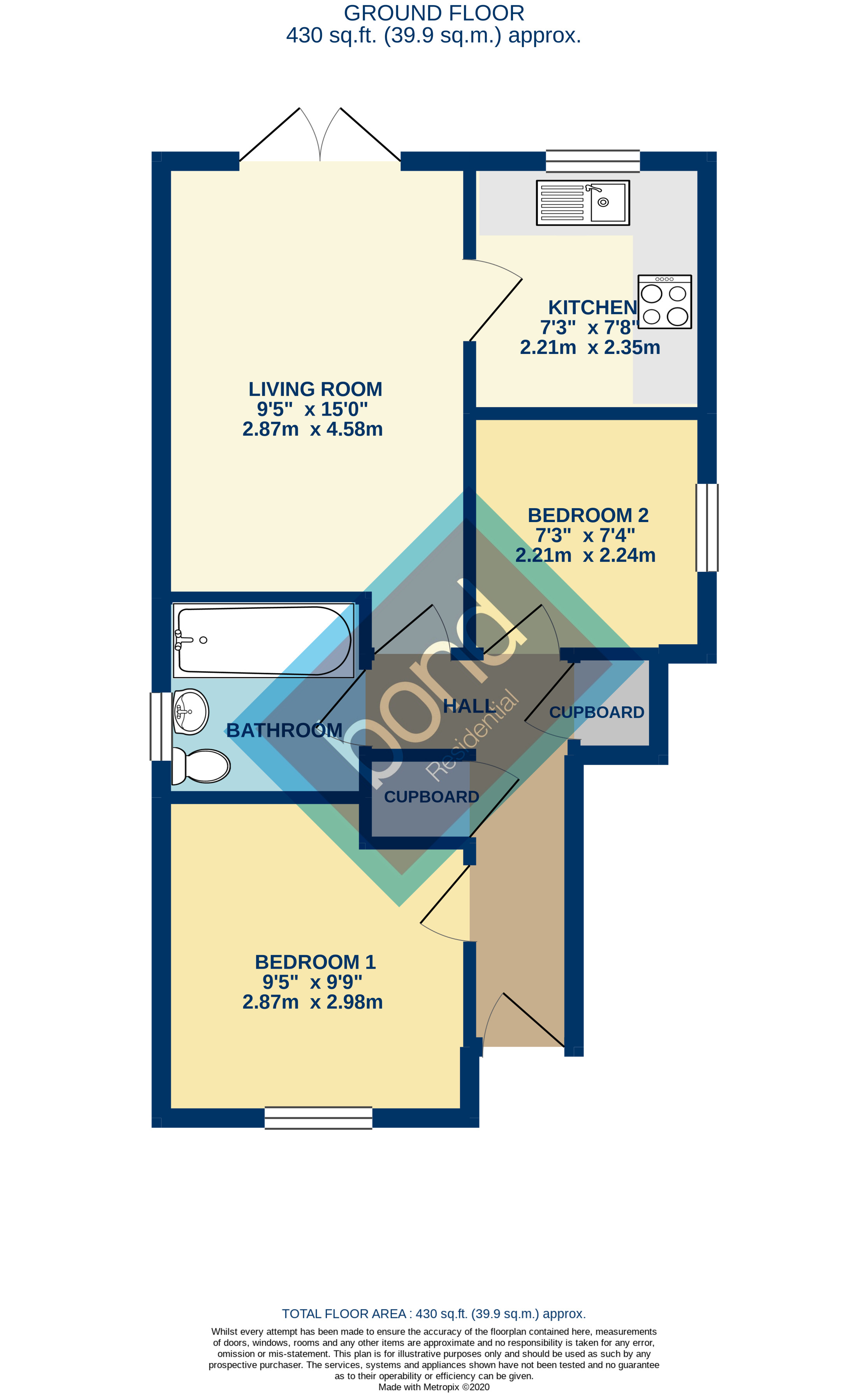 Floorplan for Cedar Avenue West, Chelmsford, Essex