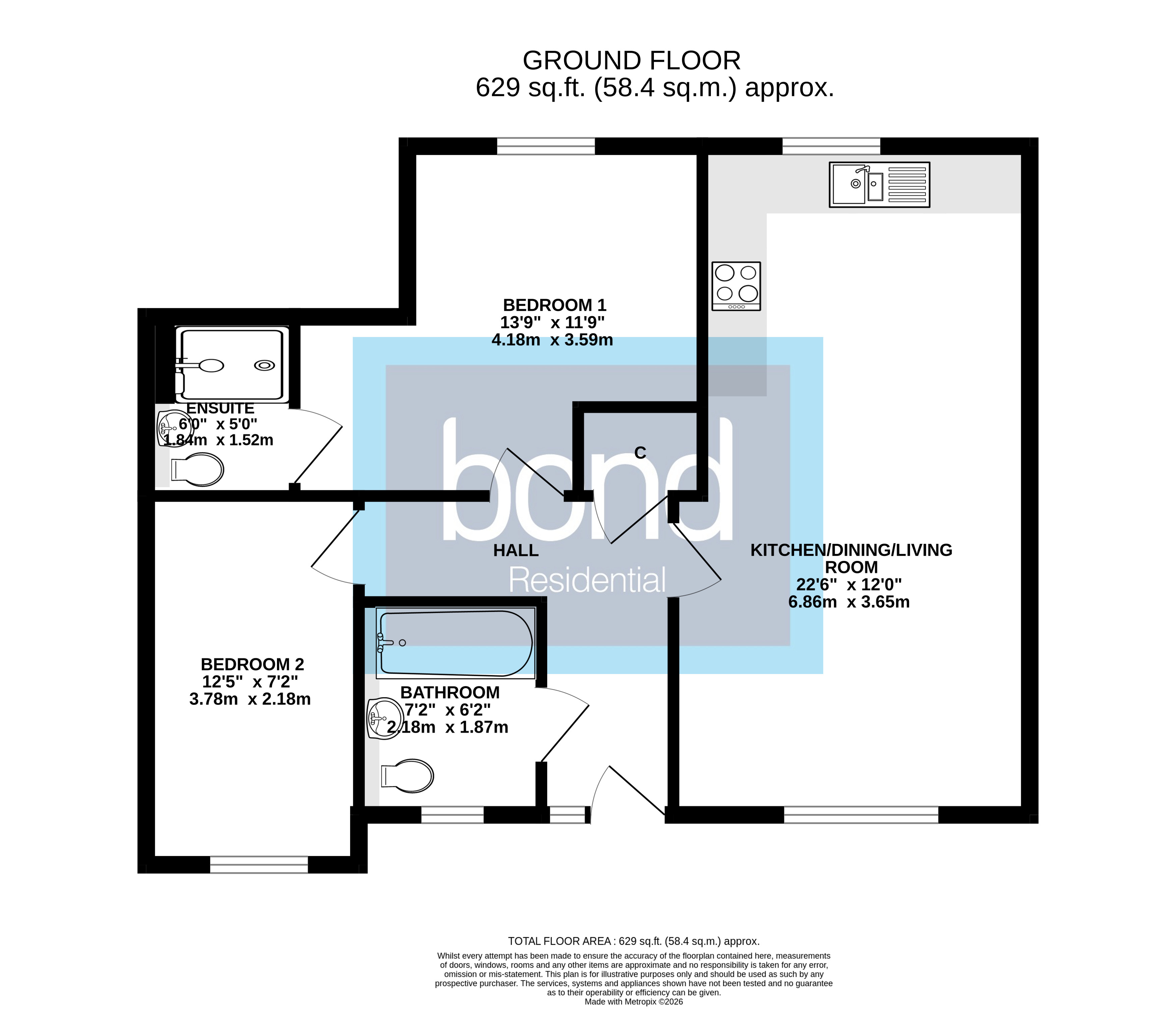 Floorplan for Hardy Close, Chelmsford, Essex